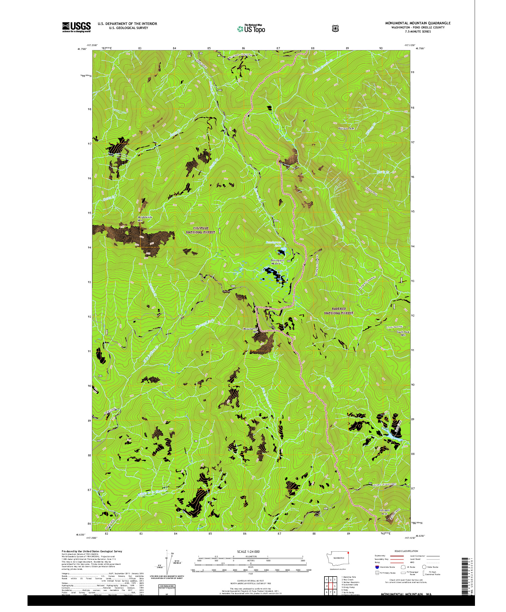 USGS US TOPO 7.5-MINUTE MAP FOR MONUMENTAL MOUNTAIN, WA 2020