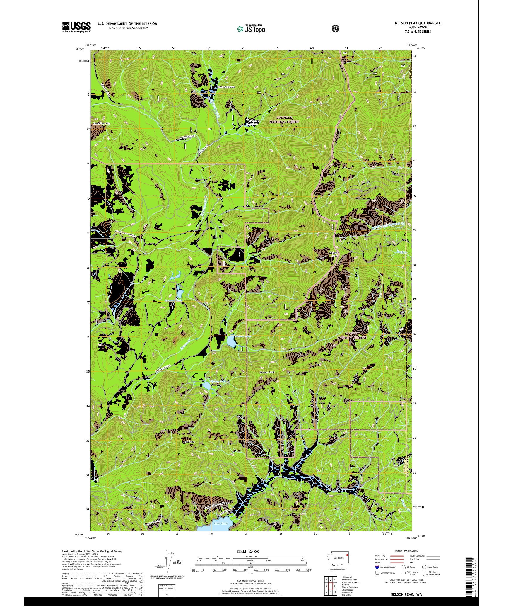 USGS US TOPO 7.5-MINUTE MAP FOR NELSON PEAK, WA 2020