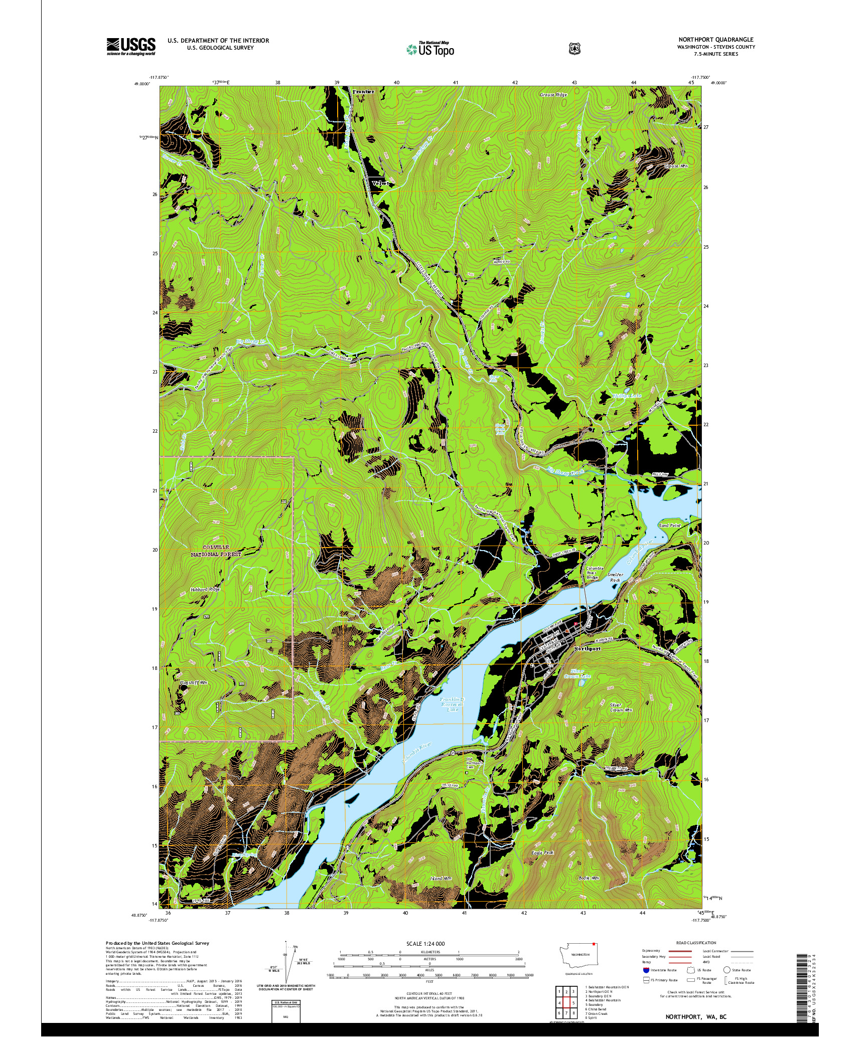 USGS US TOPO 7.5-MINUTE MAP FOR NORTHPORT, WA,BC 2020