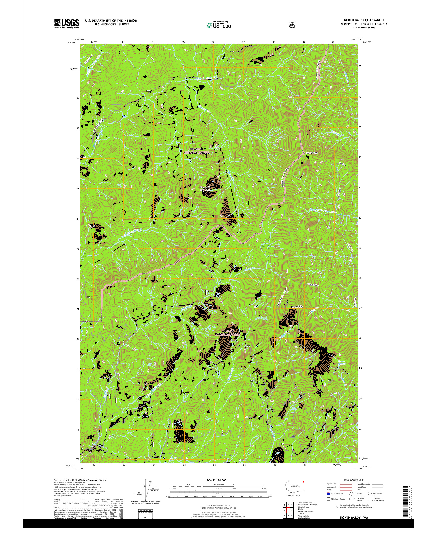 USGS US TOPO 7.5-MINUTE MAP FOR NORTH BALDY, WA 2020