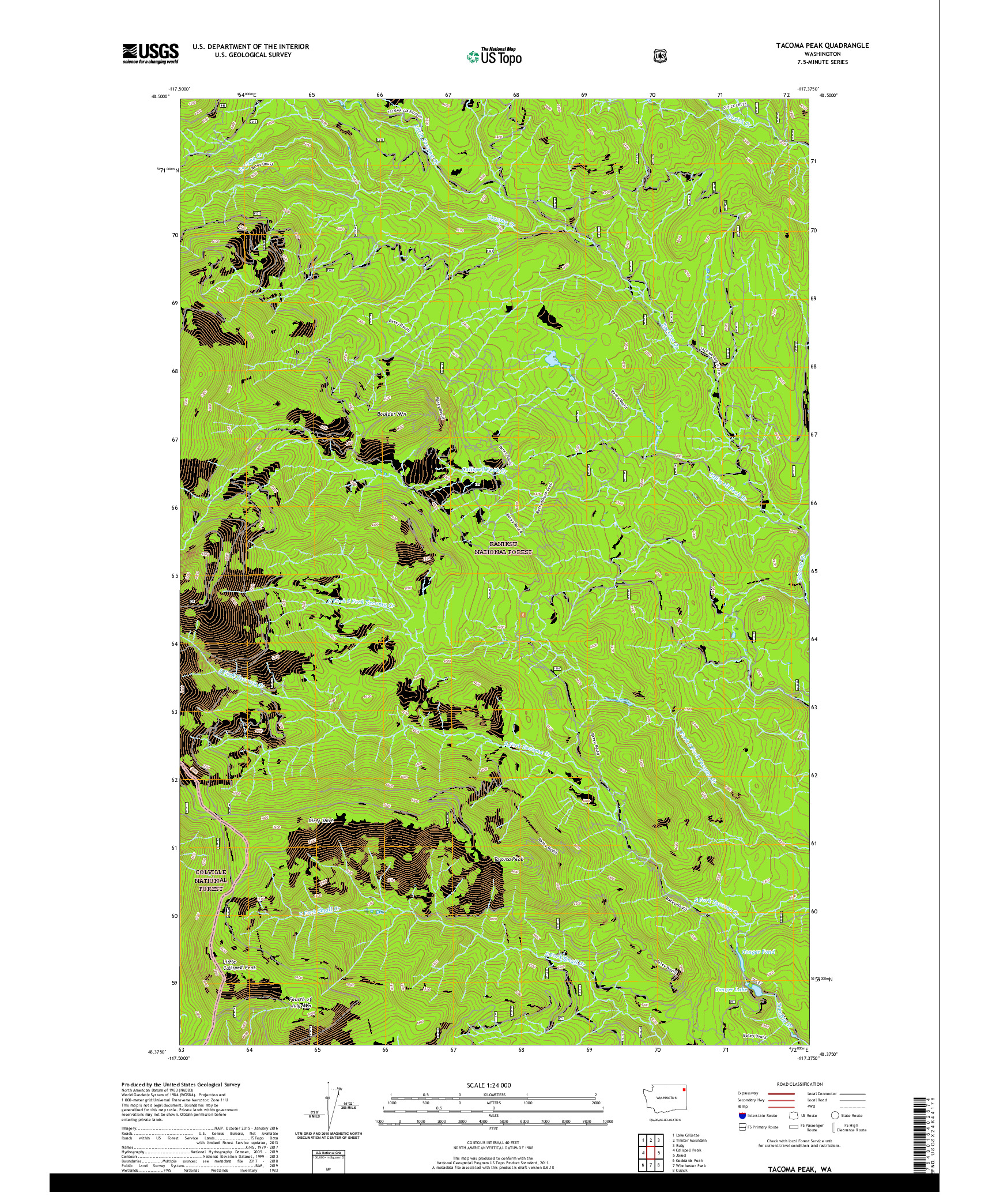 USGS US TOPO 7.5-MINUTE MAP FOR TACOMA PEAK, WA 2020