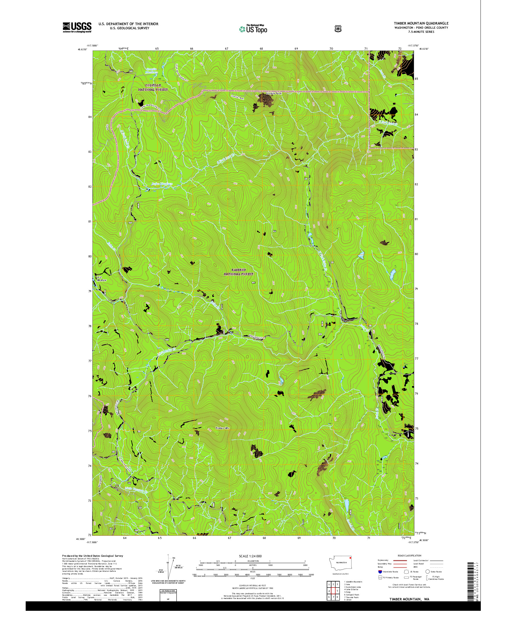 USGS US TOPO 7.5-MINUTE MAP FOR TIMBER MOUNTAIN, WA 2020