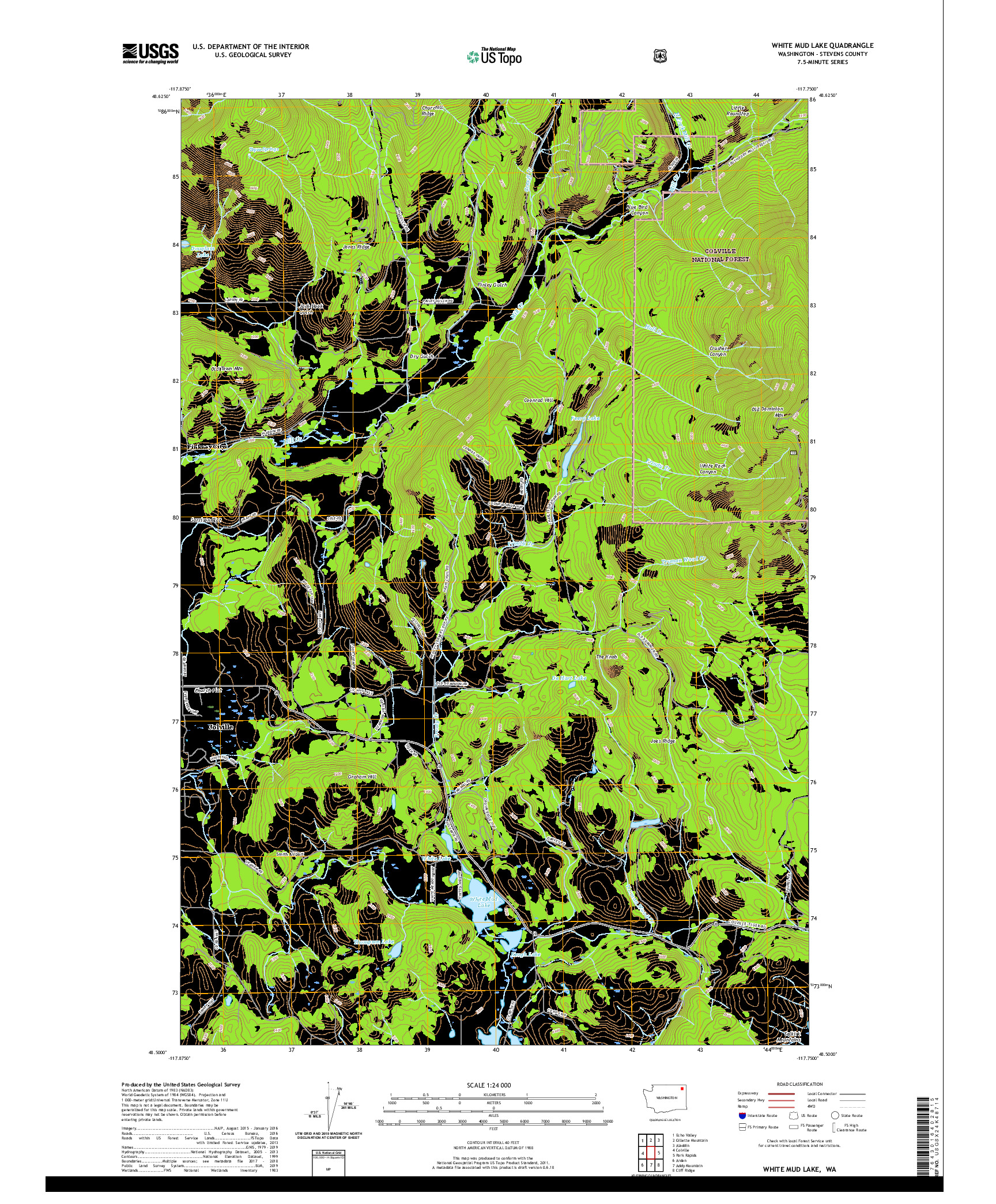 USGS US TOPO 7.5-MINUTE MAP FOR WHITE MUD LAKE, WA 2020