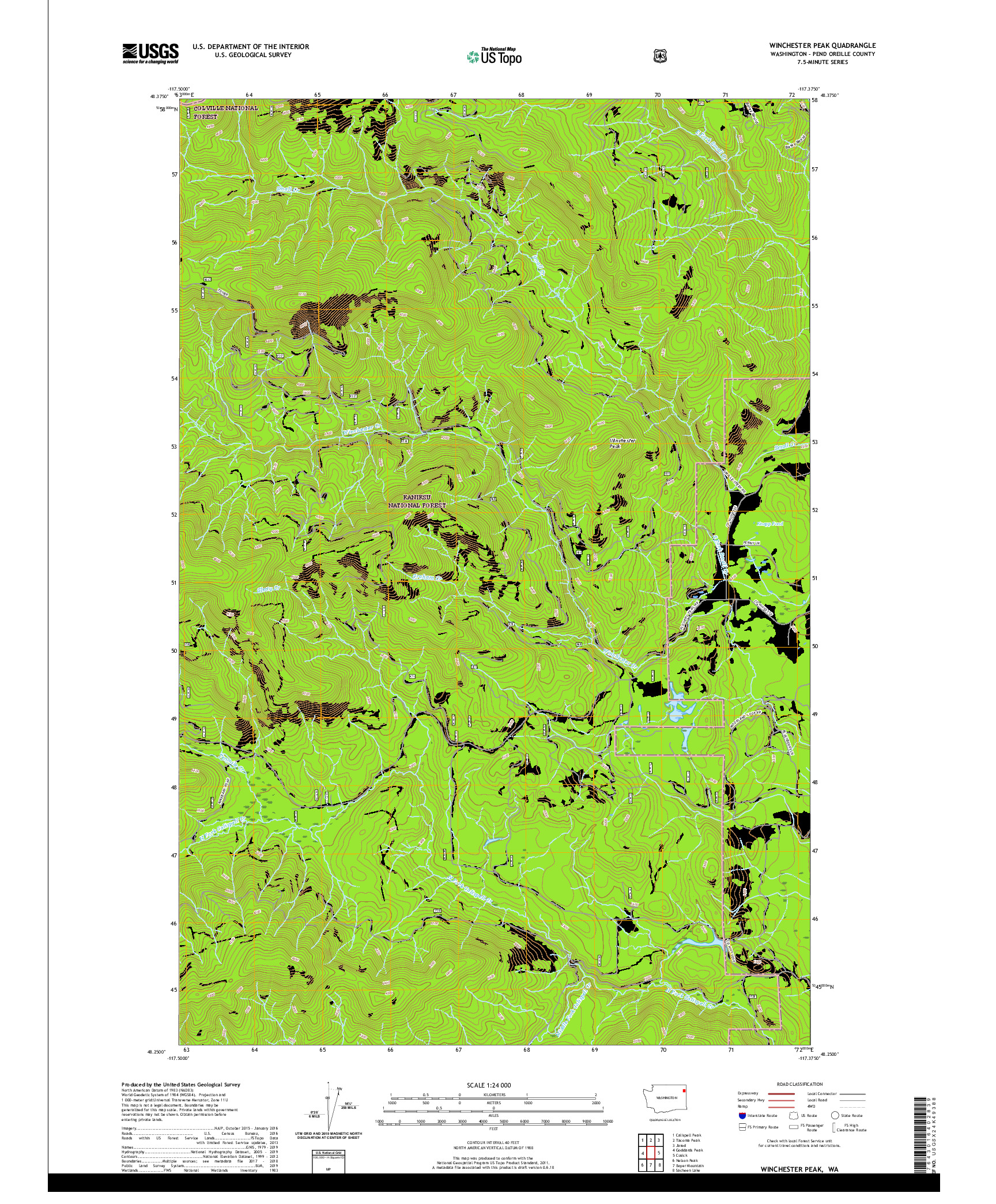 USGS US TOPO 7.5-MINUTE MAP FOR WINCHESTER PEAK, WA 2020