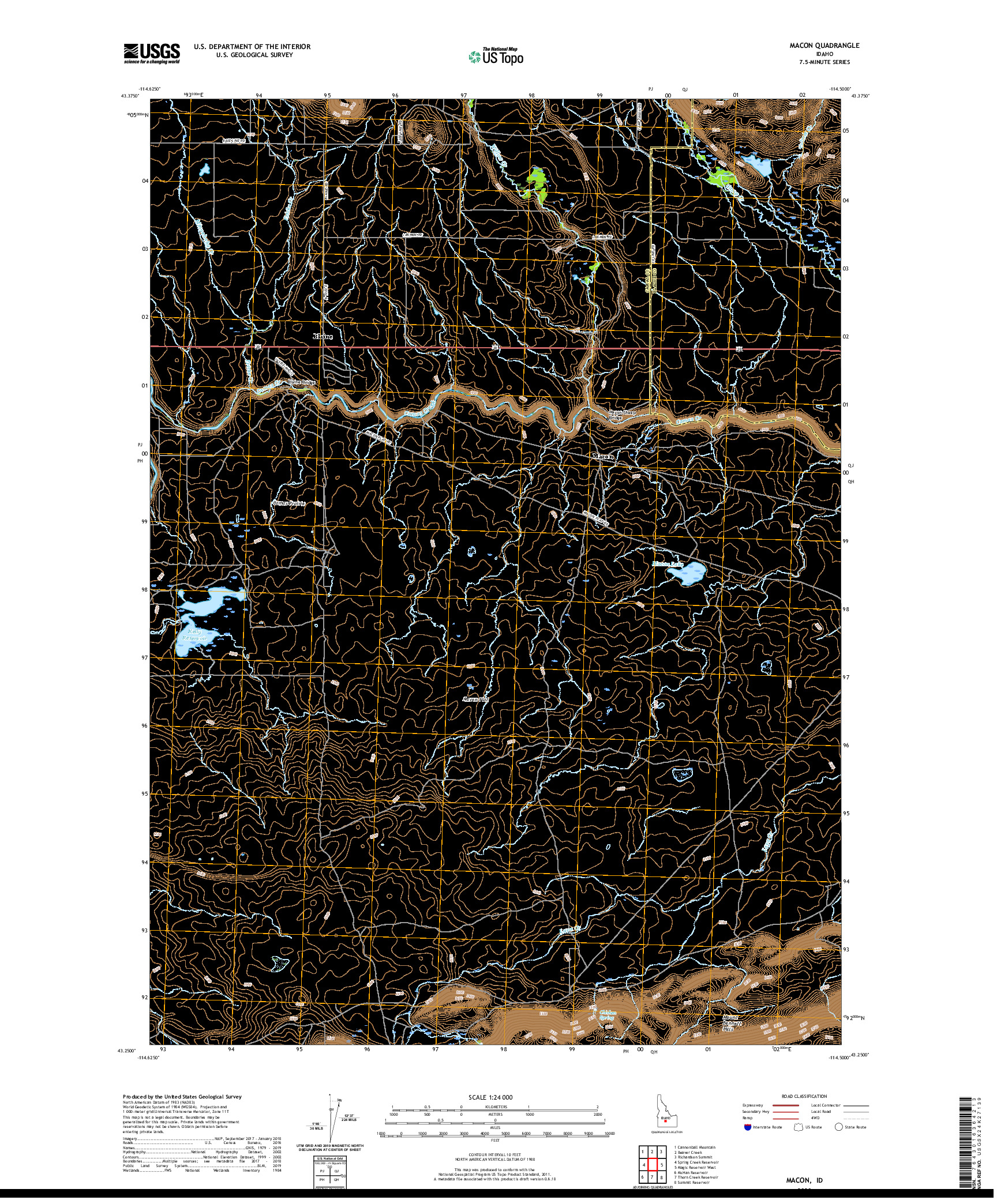 USGS US TOPO 7.5-MINUTE MAP FOR MACON, ID 2020