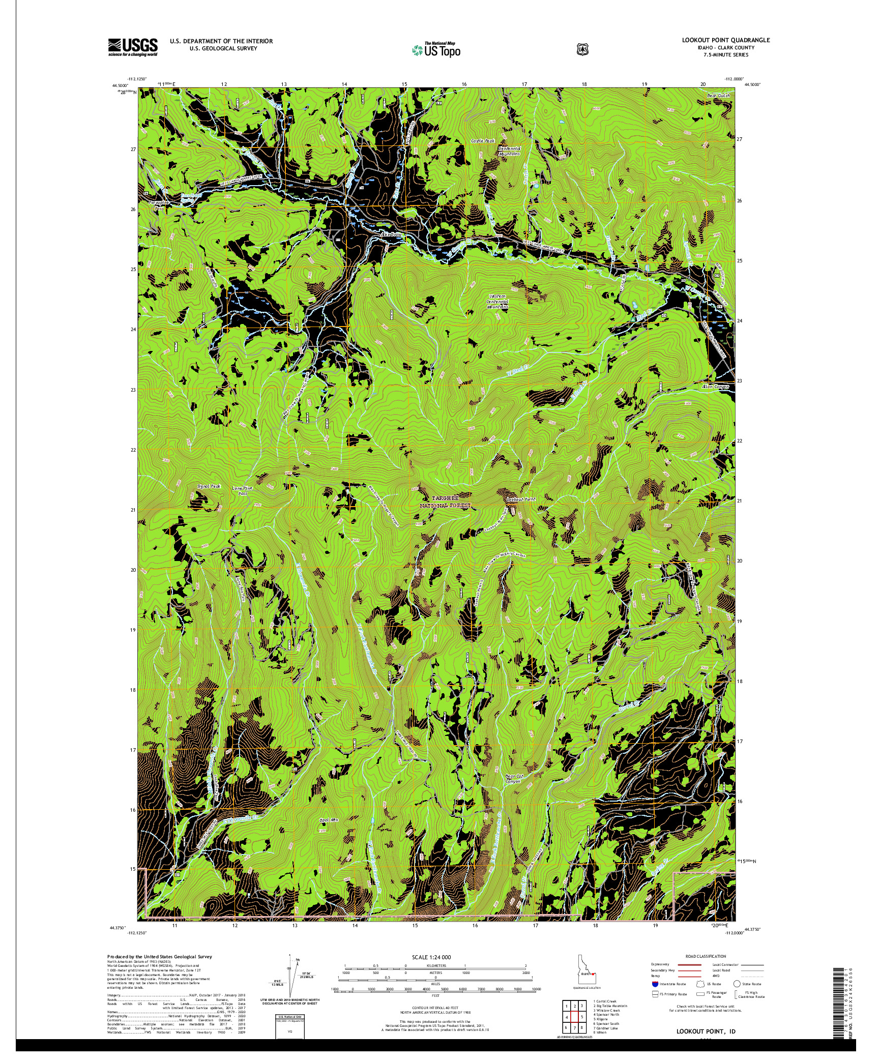 USGS US TOPO 7.5-MINUTE MAP FOR LOOKOUT POINT, ID 2020