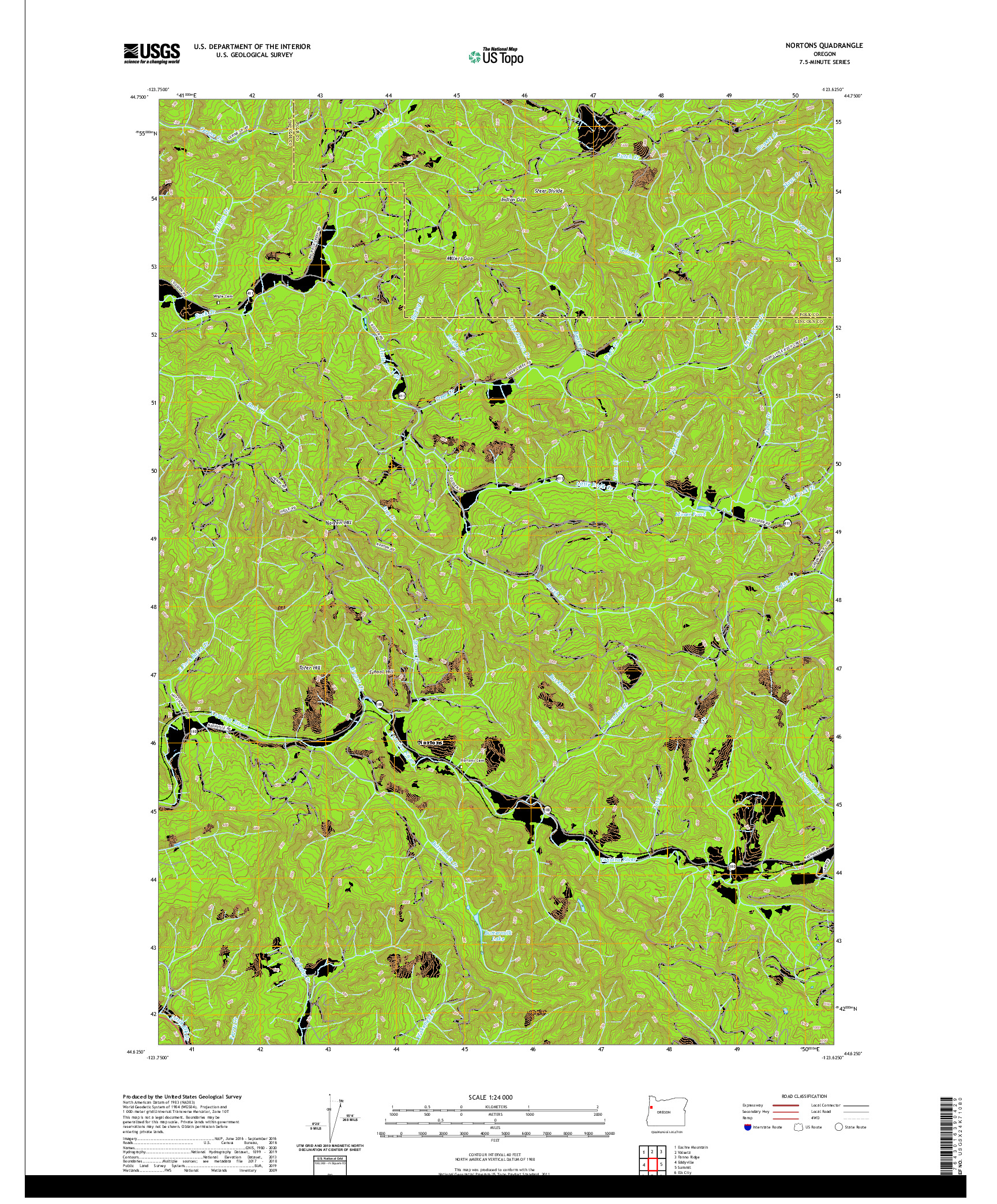 USGS US TOPO 7.5-MINUTE MAP FOR NORTONS, OR 2020