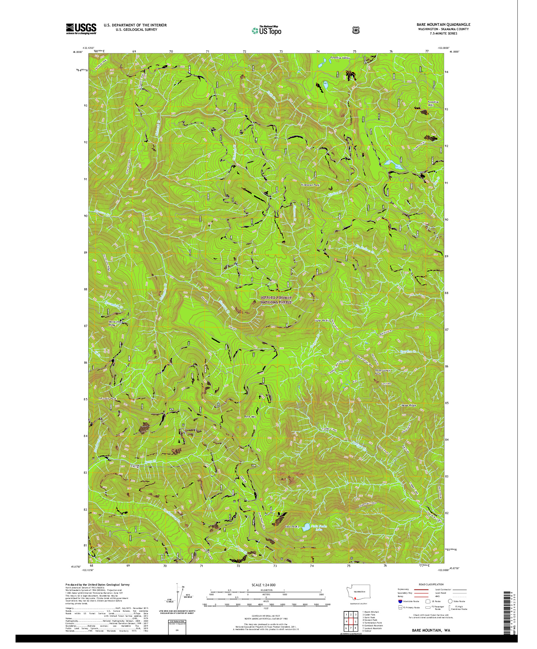 USGS US TOPO 7.5-MINUTE MAP FOR BARE MOUNTAIN, WA 2020