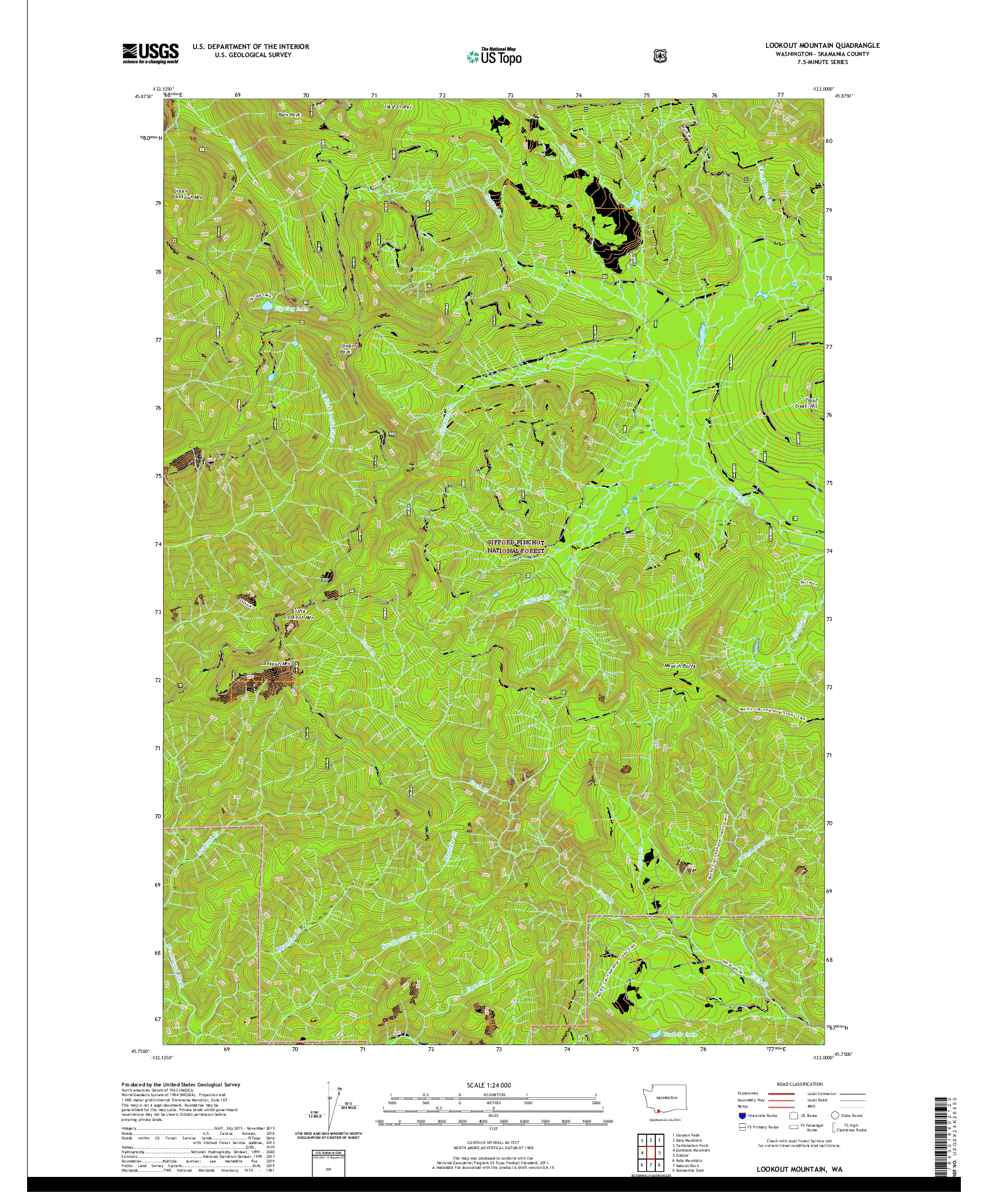 USGS US TOPO 7.5-MINUTE MAP FOR LOOKOUT MOUNTAIN, WA 2020