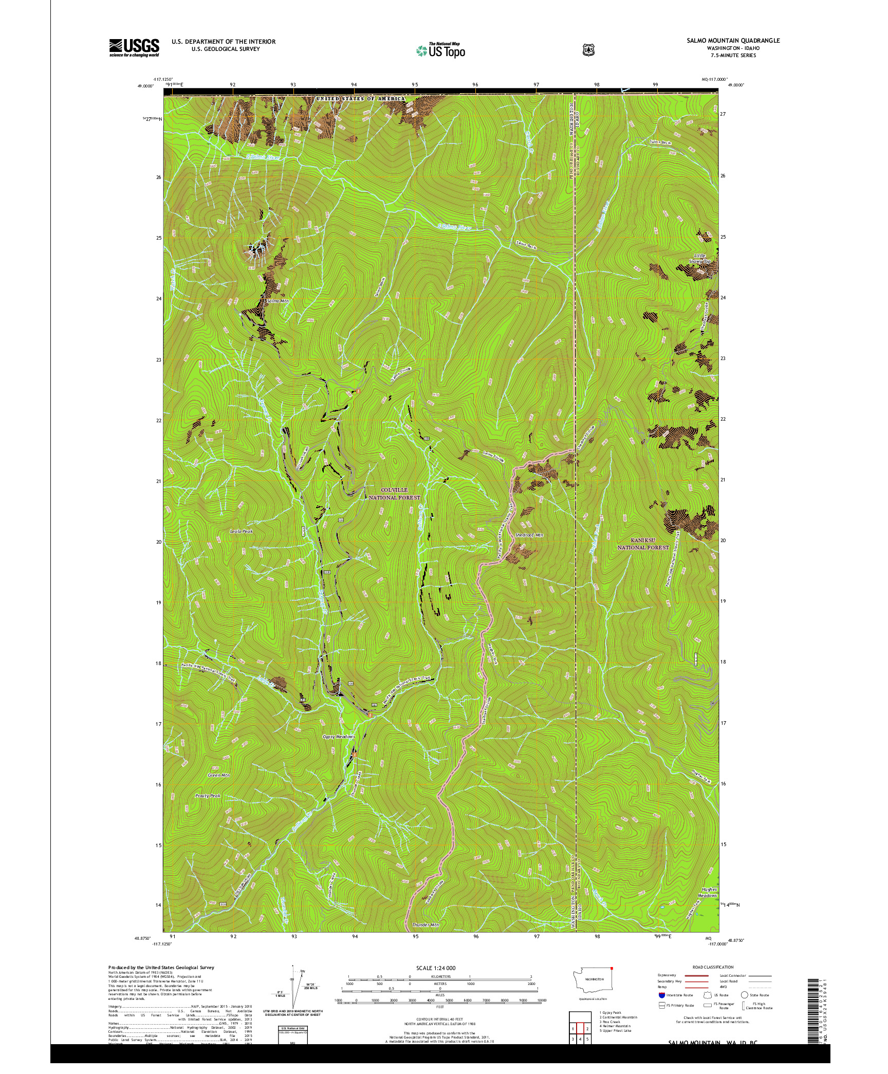 USGS US TOPO 7.5-MINUTE MAP FOR SALMO MOUNTAIN, WA,ID,BC 2020