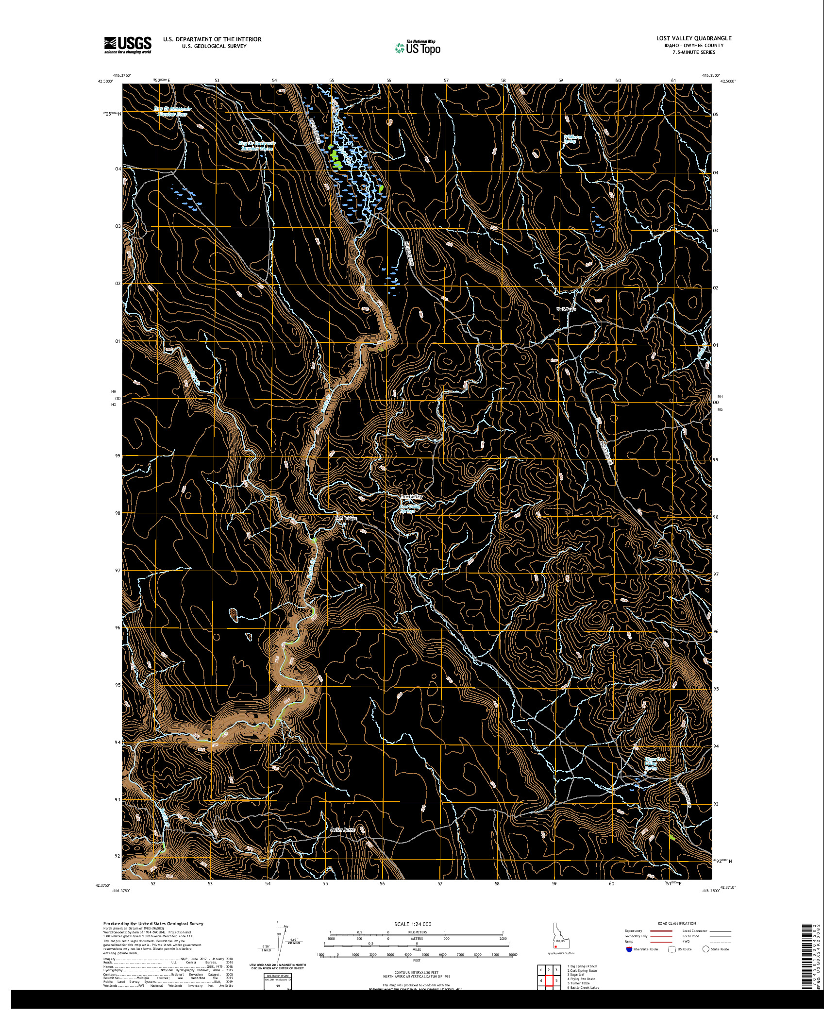 USGS US TOPO 7.5-MINUTE MAP FOR LOST VALLEY, ID 2020