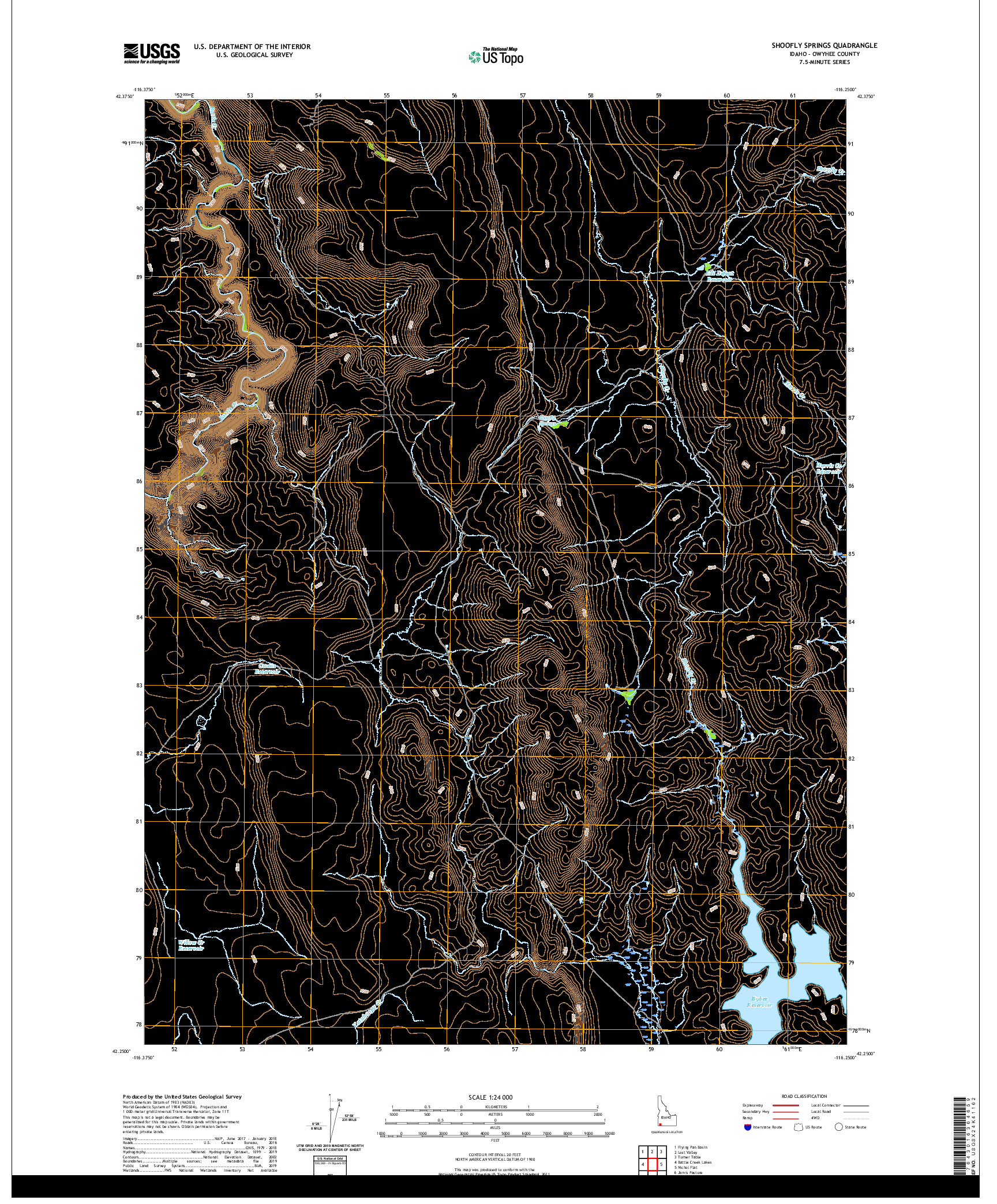 USGS US TOPO 7.5-MINUTE MAP FOR SHOOFLY SPRINGS, ID 2020