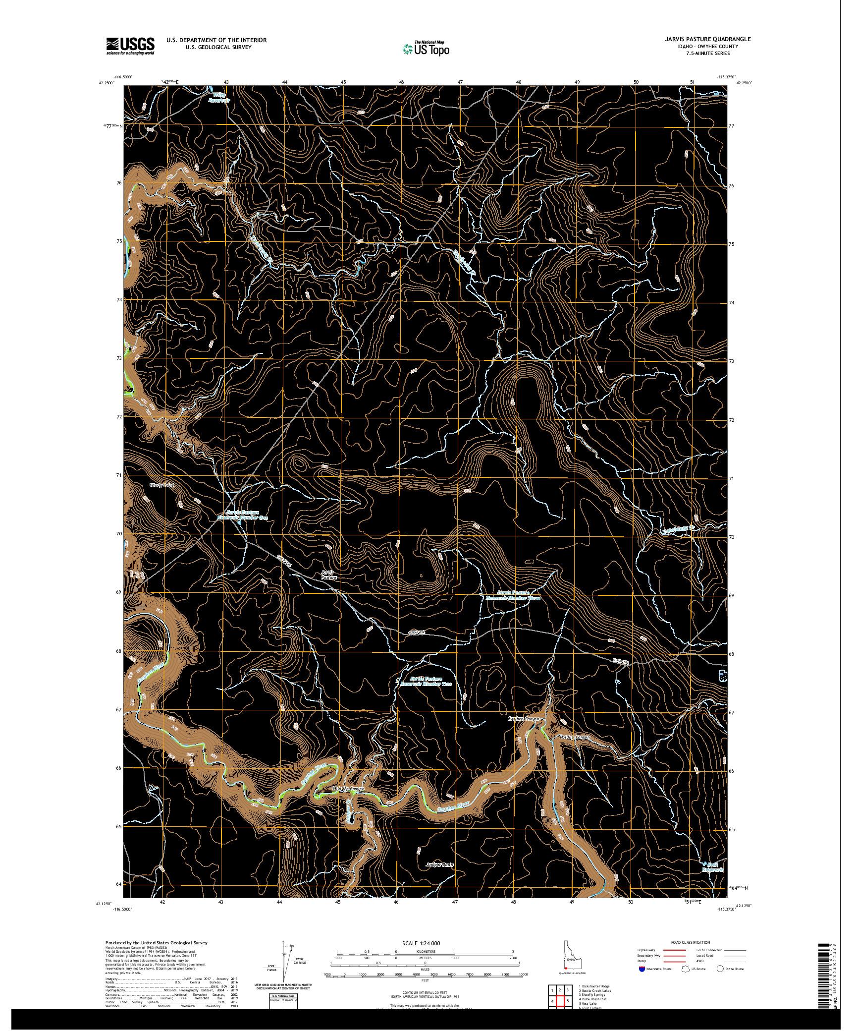 USGS US TOPO 7.5-MINUTE MAP FOR JARVIS PASTURE, ID 2020