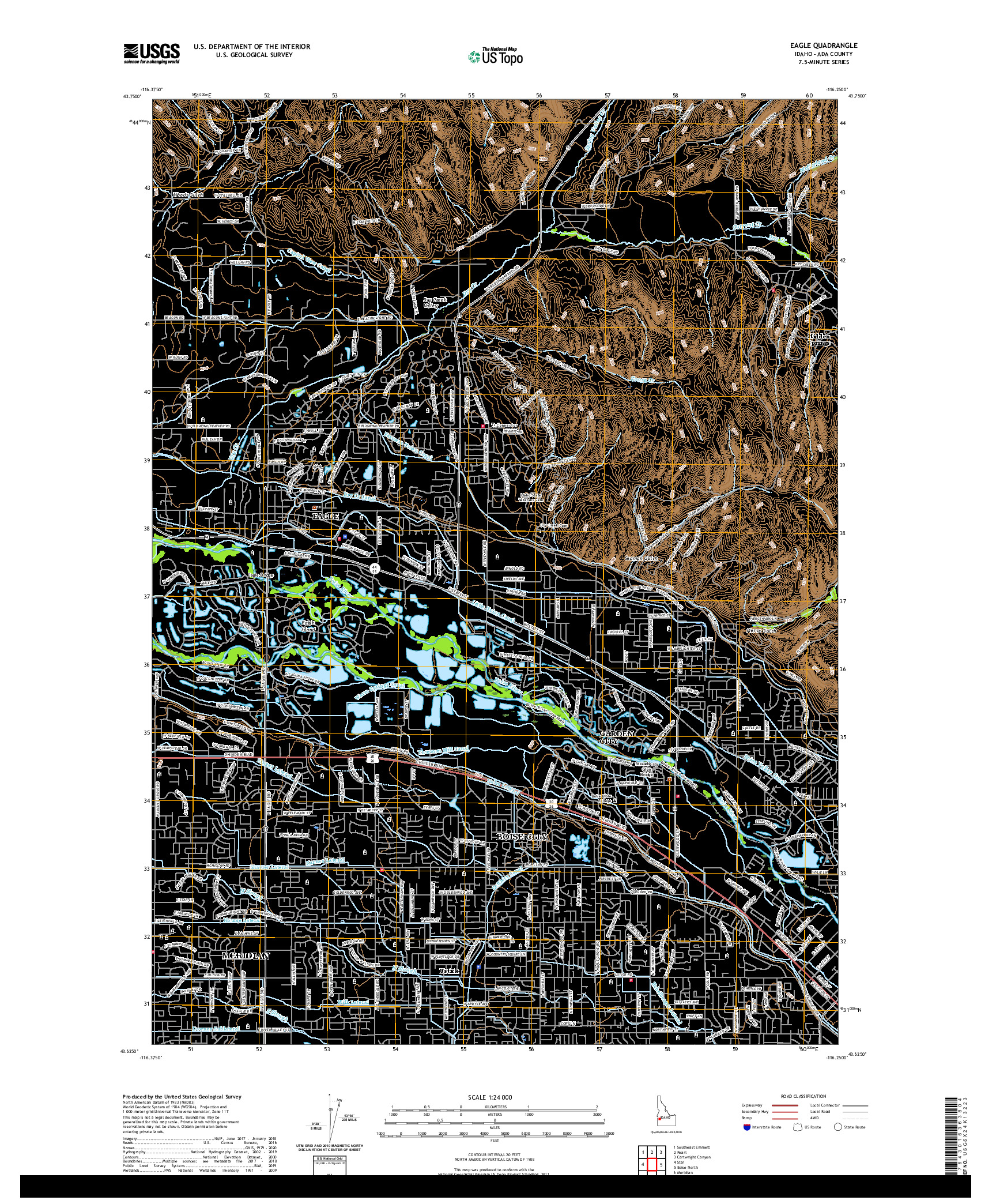 USGS US TOPO 7.5-MINUTE MAP FOR EAGLE, ID 2020