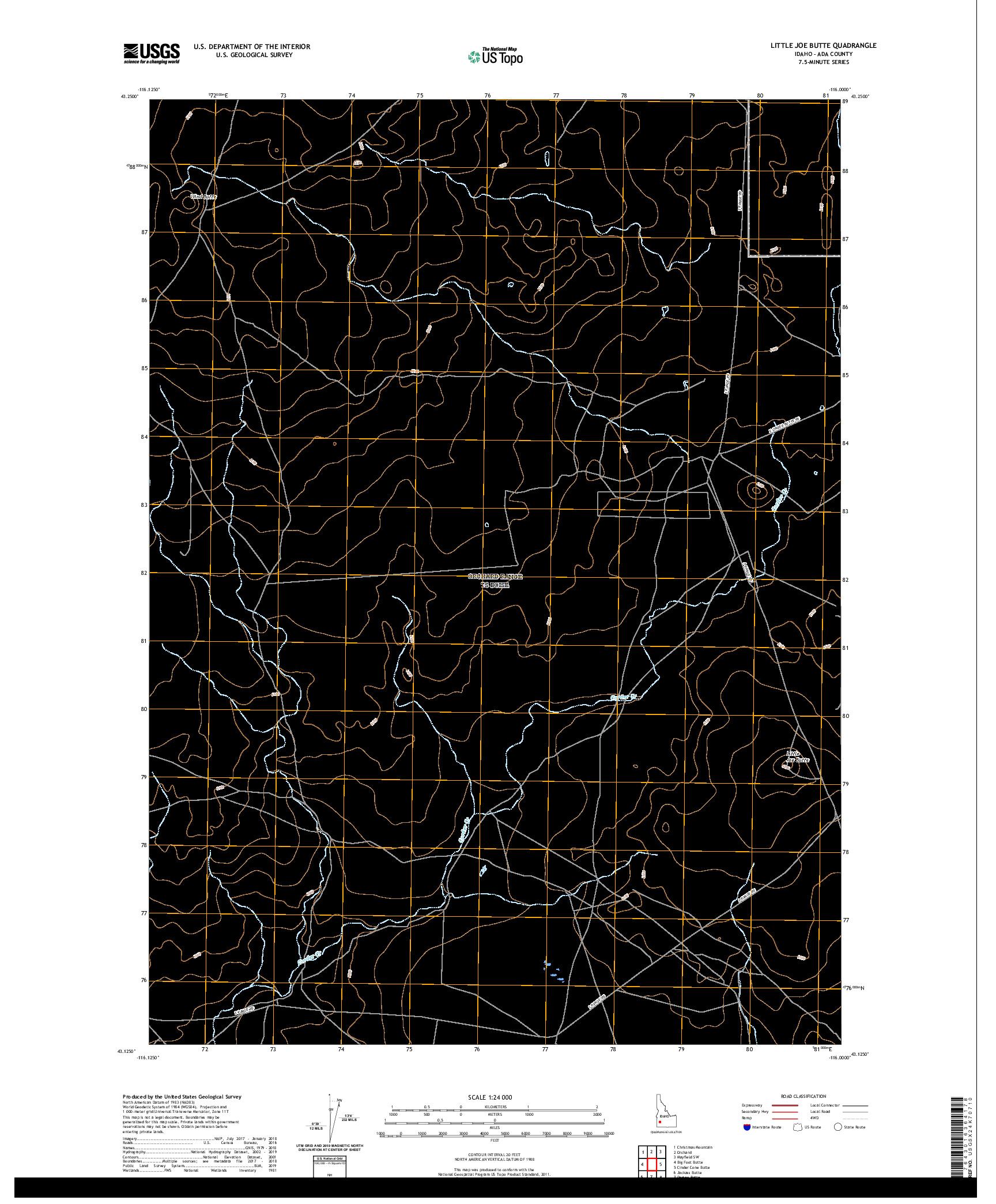 USGS US TOPO 7.5-MINUTE MAP FOR LITTLE JOE BUTTE, ID 2020