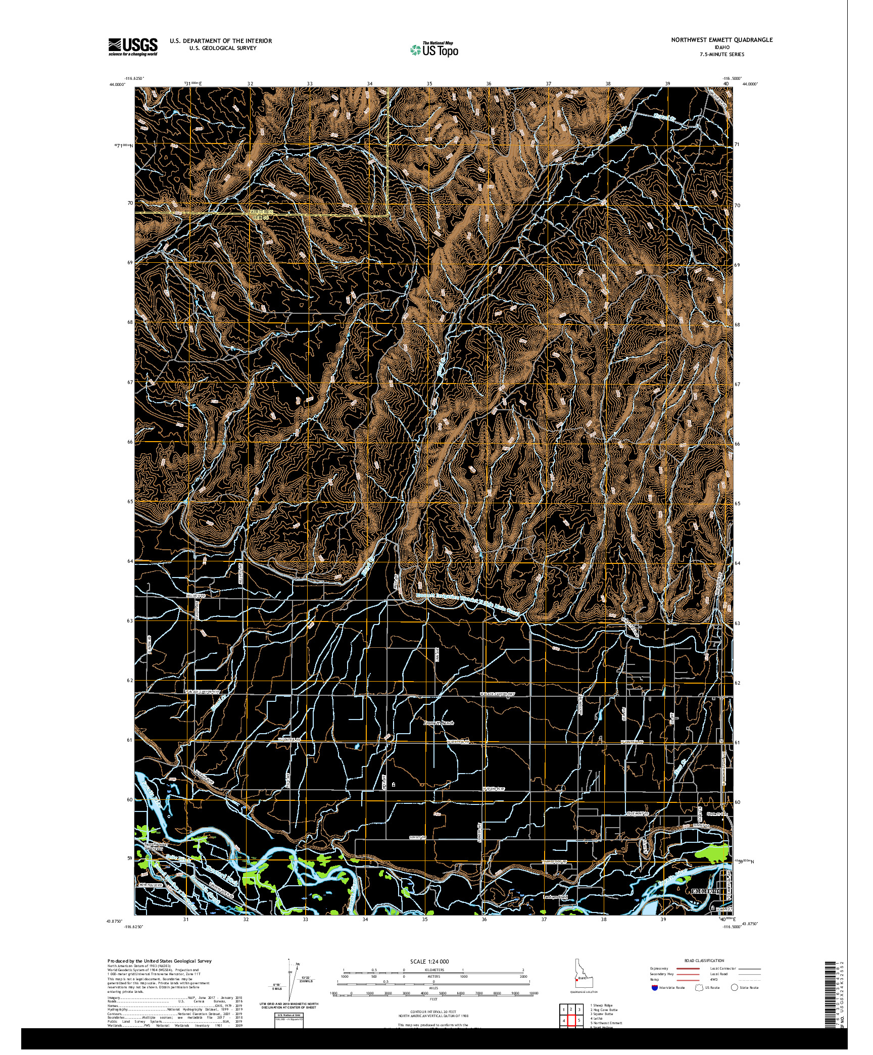 USGS US TOPO 7.5-MINUTE MAP FOR NORTHWEST EMMETT, ID 2020
