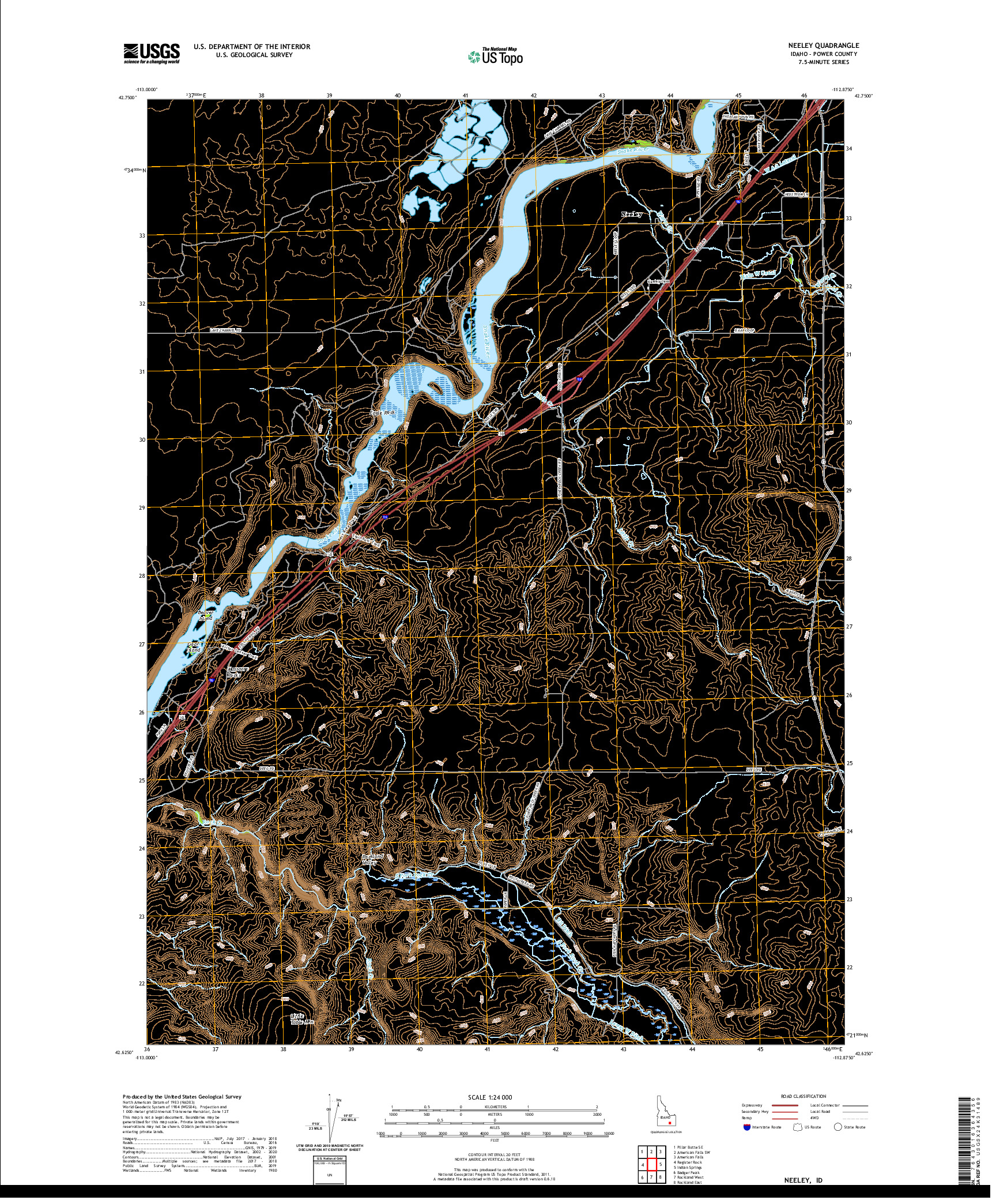 USGS US TOPO 7.5-MINUTE MAP FOR NEELEY, ID 2020