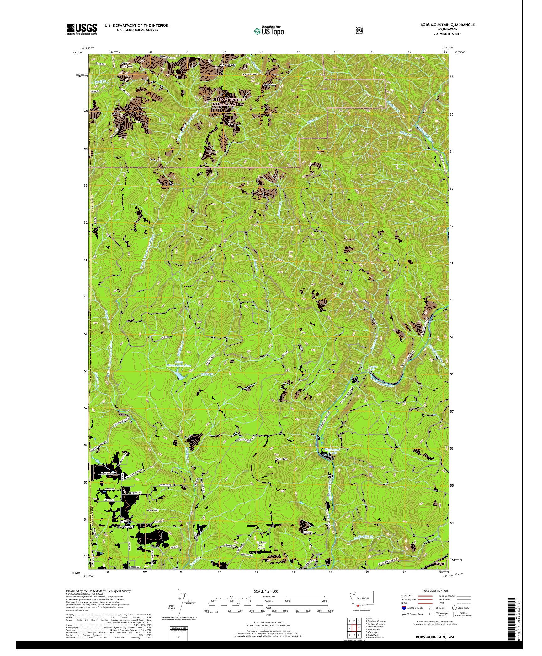 USGS US TOPO 7.5-MINUTE MAP FOR BOBS MOUNTAIN, WA 2020