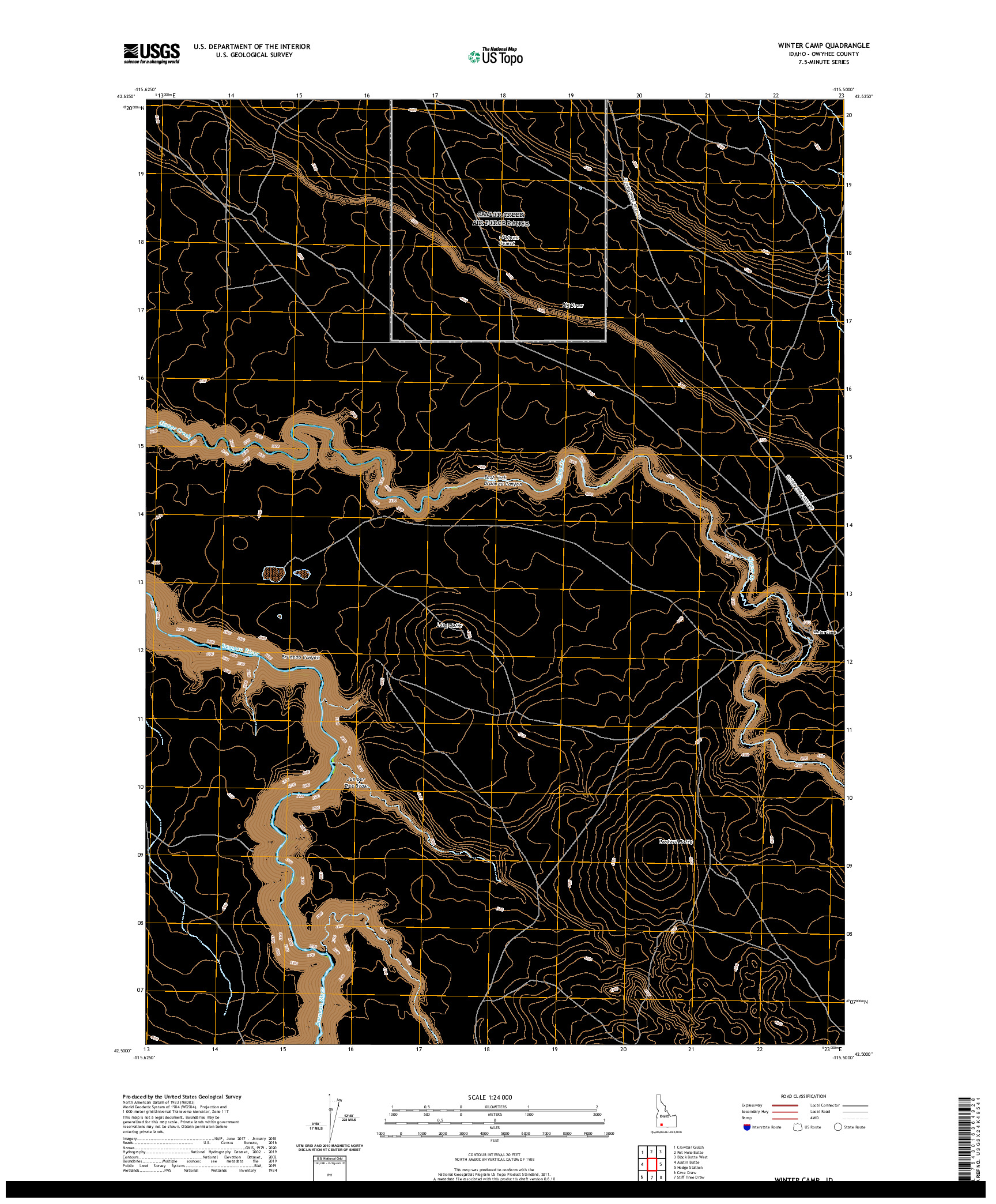 USGS US TOPO 7.5-MINUTE MAP FOR WINTER CAMP, ID 2020