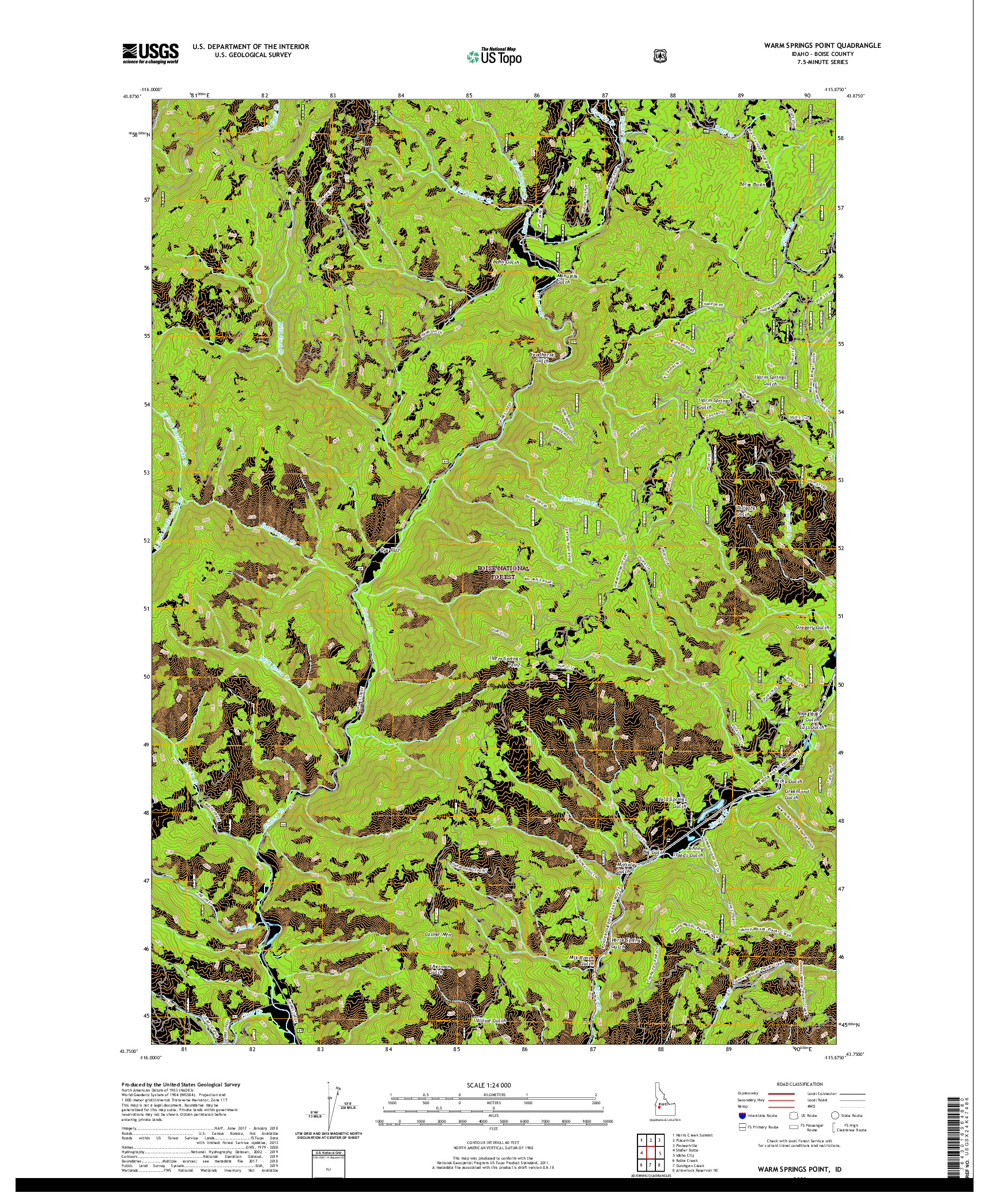 USGS US TOPO 7.5-MINUTE MAP FOR WARM SPRINGS POINT, ID 2020