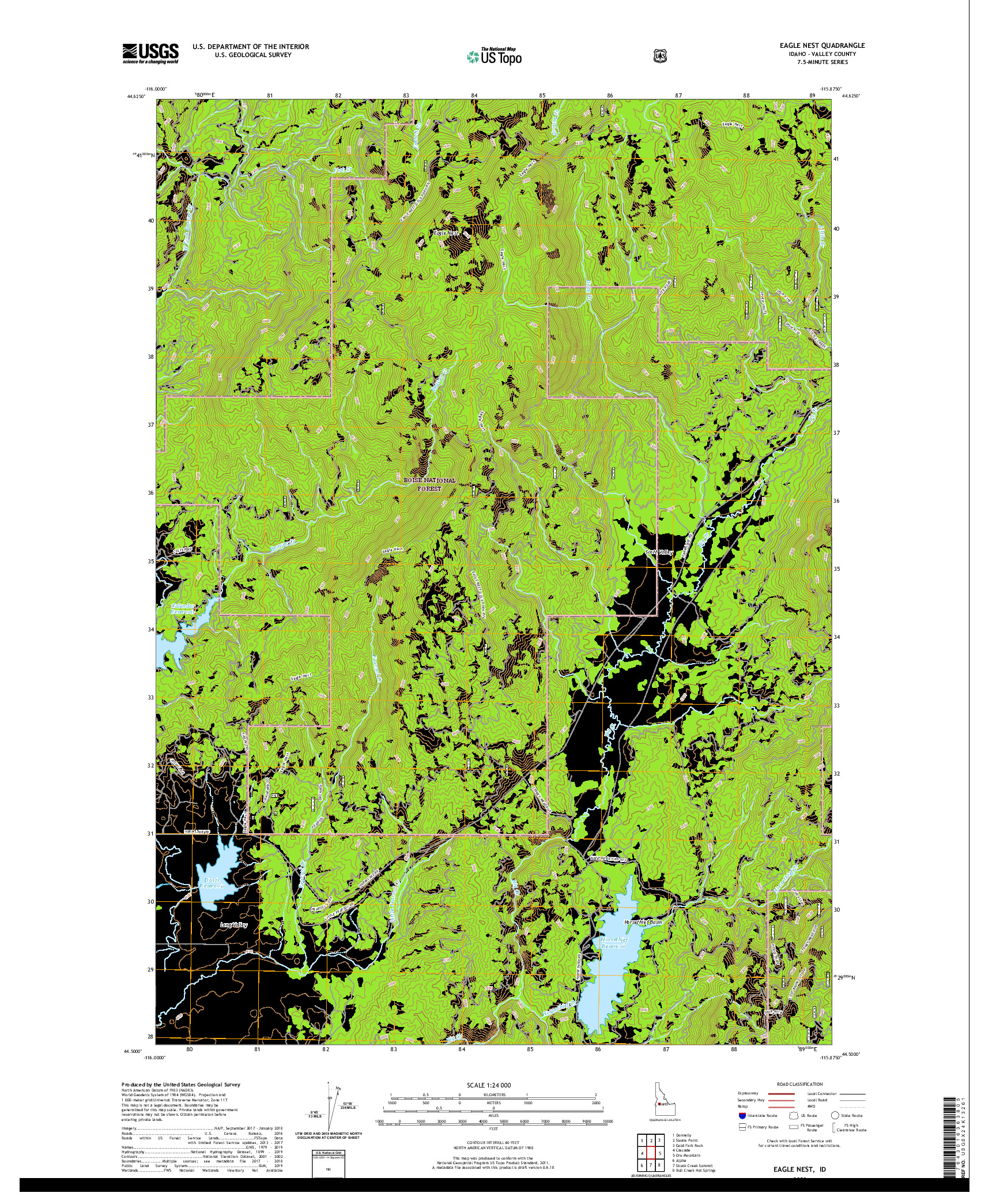 USGS US TOPO 7.5-MINUTE MAP FOR EAGLE NEST, ID 2020
