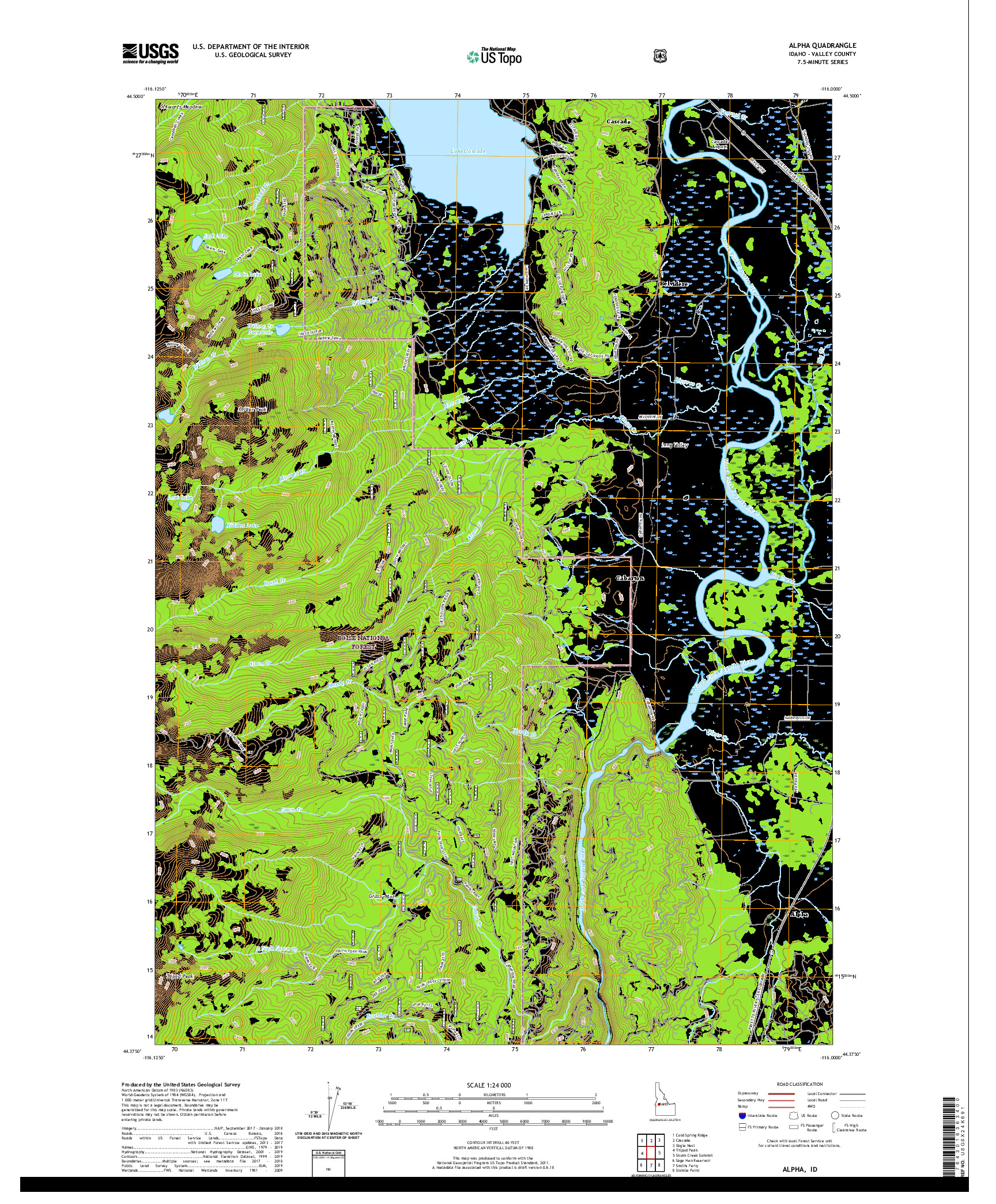 USGS US TOPO 7.5-MINUTE MAP FOR ALPHA, ID 2020