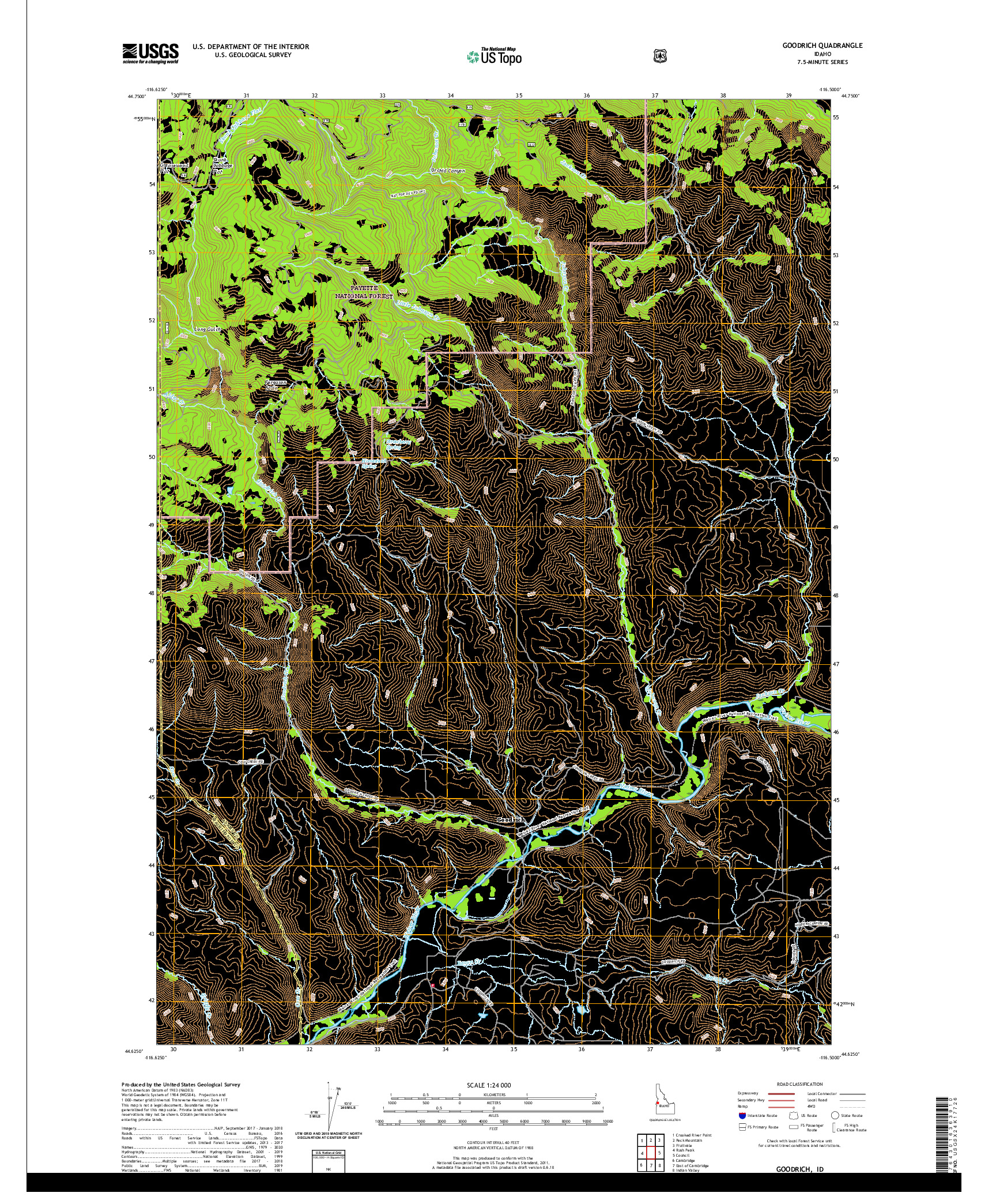 USGS US TOPO 7.5-MINUTE MAP FOR GOODRICH, ID 2020