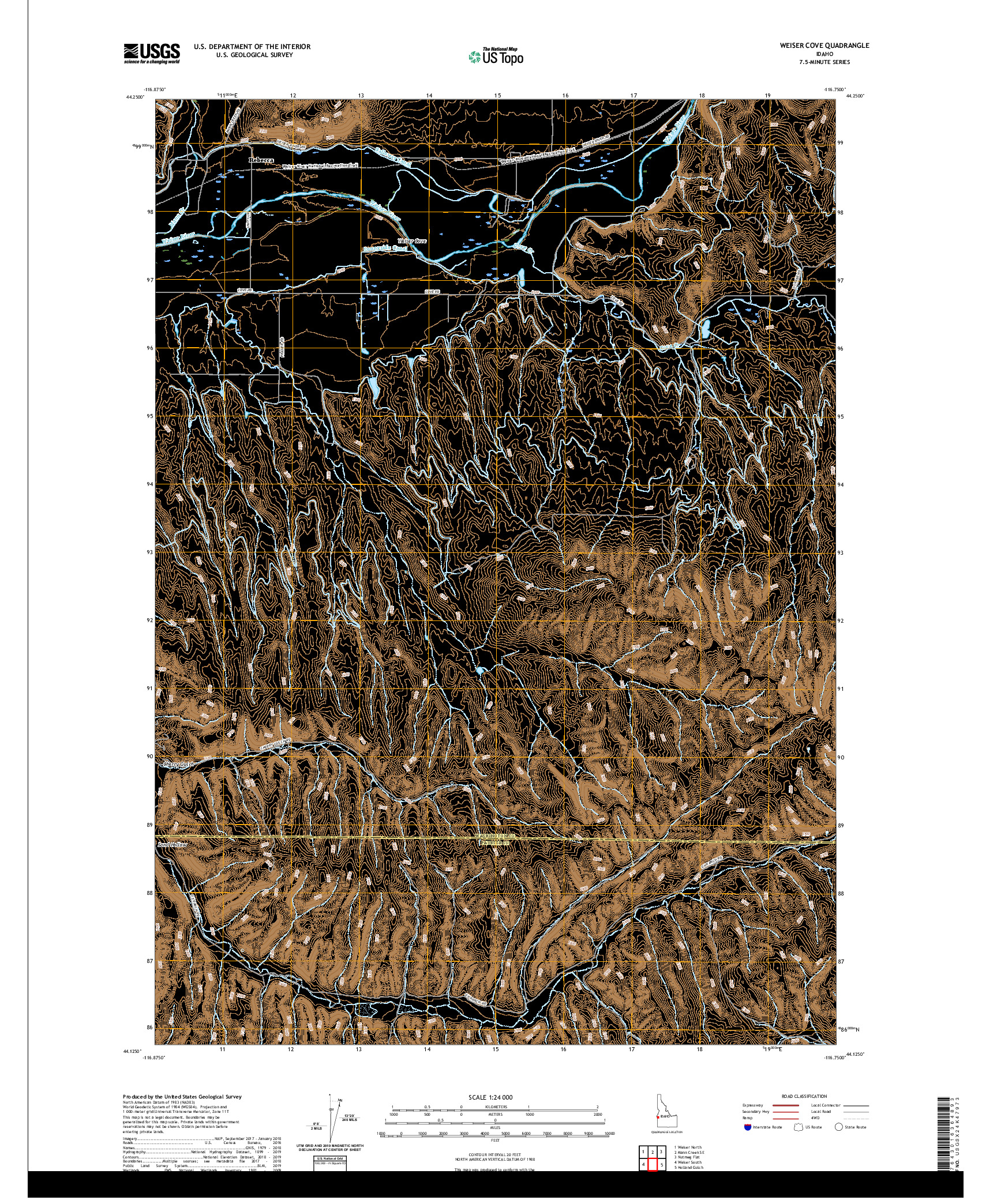 USGS US TOPO 7.5-MINUTE MAP FOR WEISER COVE, ID 2020