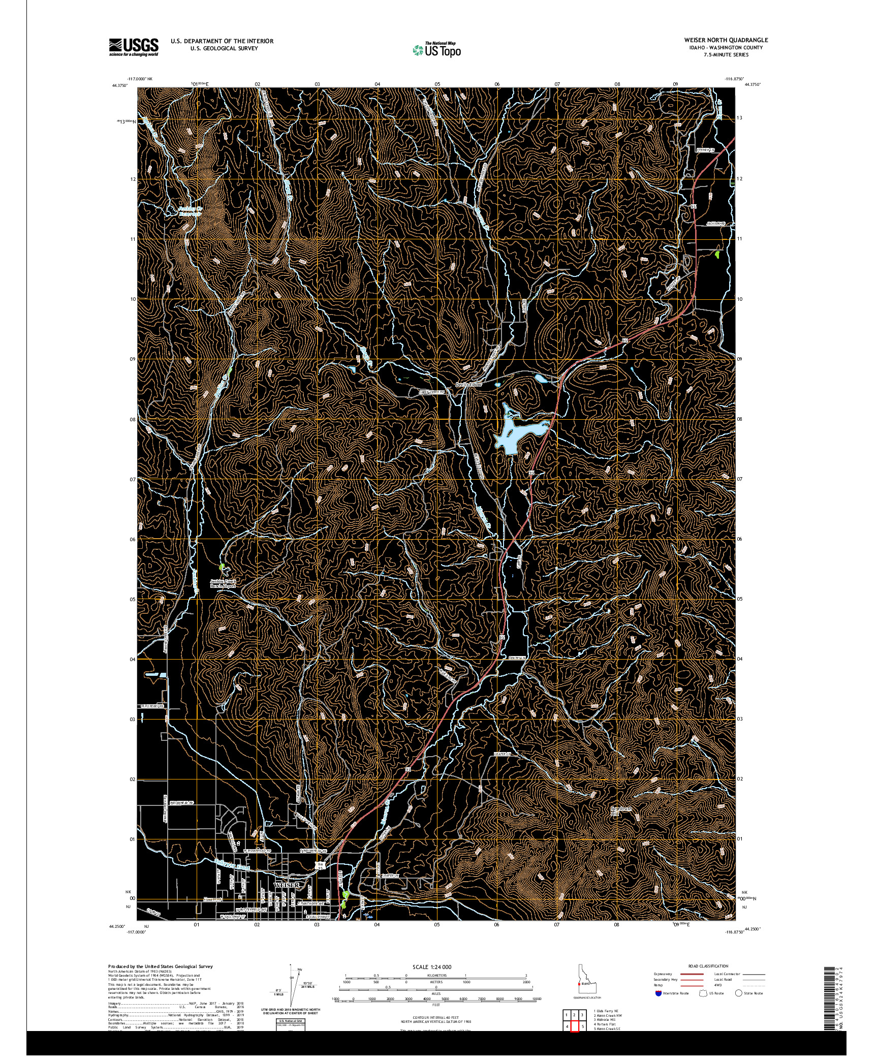 USGS US TOPO 7.5-MINUTE MAP FOR WEISER NORTH, ID 2020