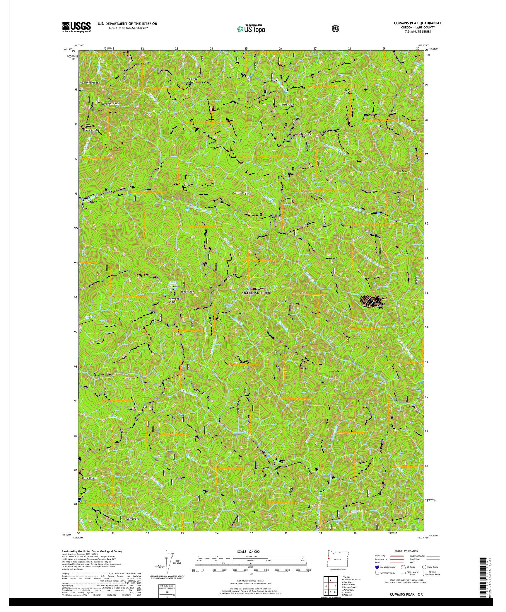 USGS US TOPO 7.5-MINUTE MAP FOR CUMMINS PEAK, OR 2020