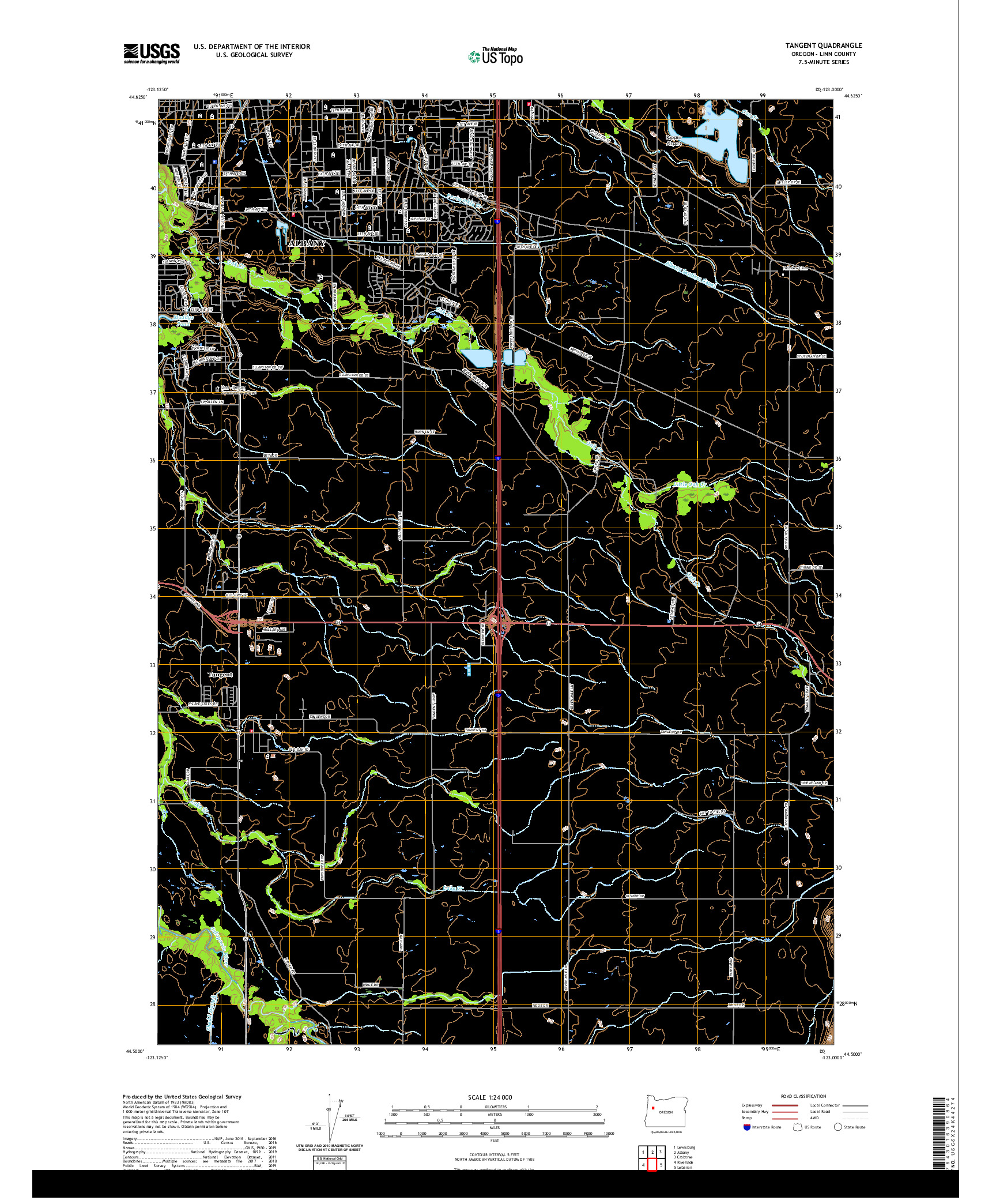 USGS US TOPO 7.5-MINUTE MAP FOR TANGENT, OR 2020