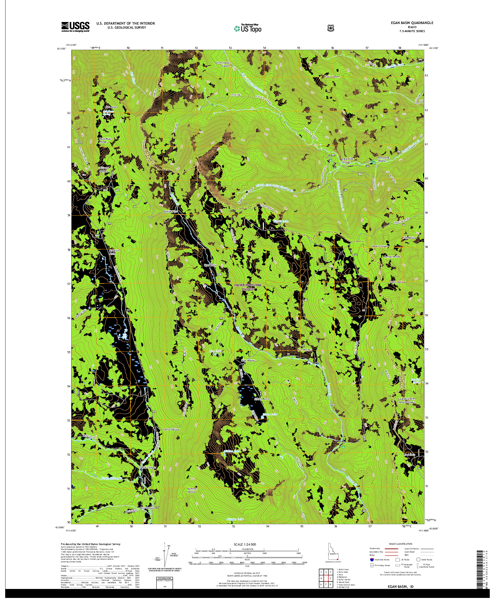 USGS US TOPO 7.5-MINUTE MAP FOR EGAN BASIN, ID 2020
