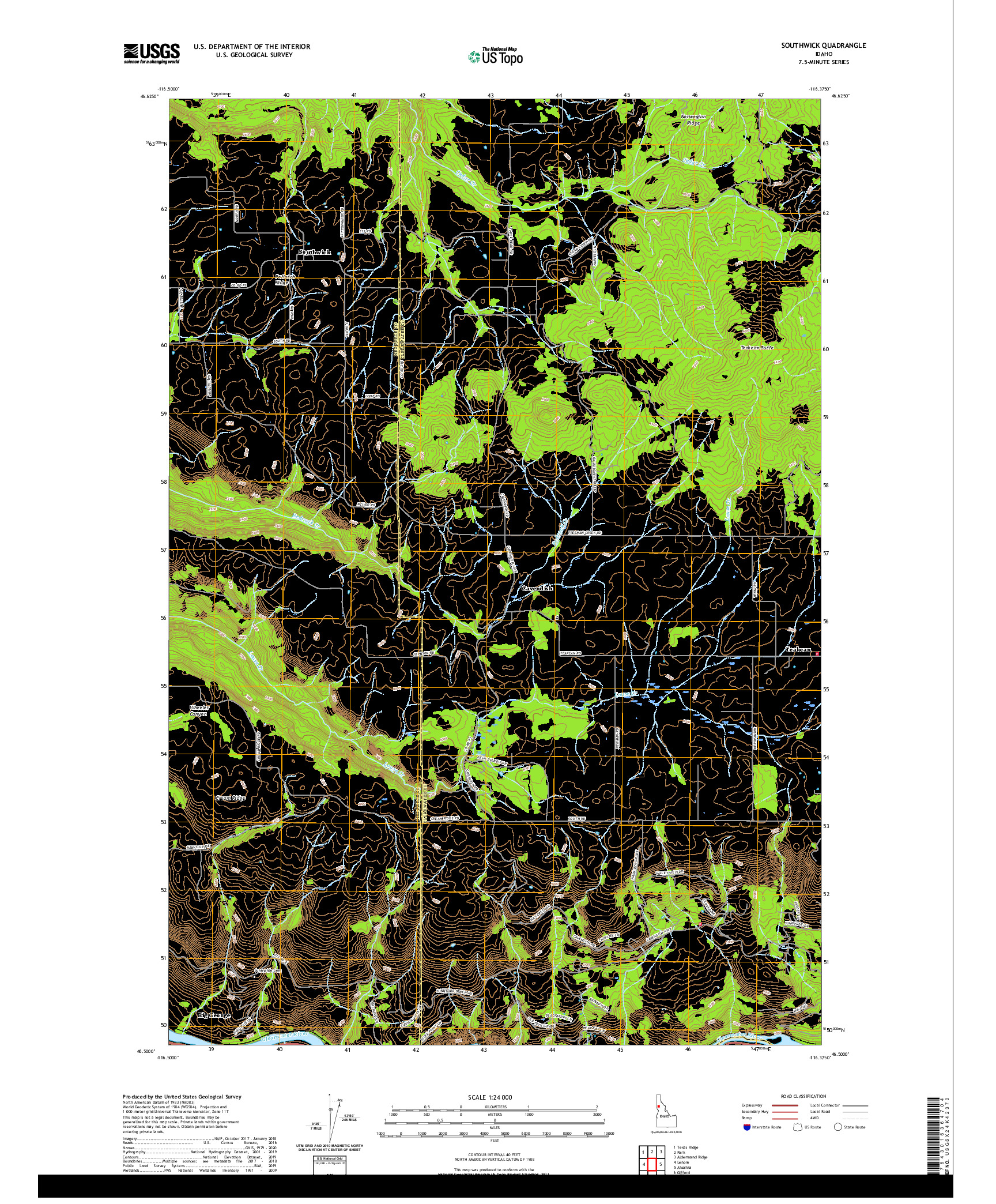 USGS US TOPO 7.5-MINUTE MAP FOR SOUTHWICK, ID 2020