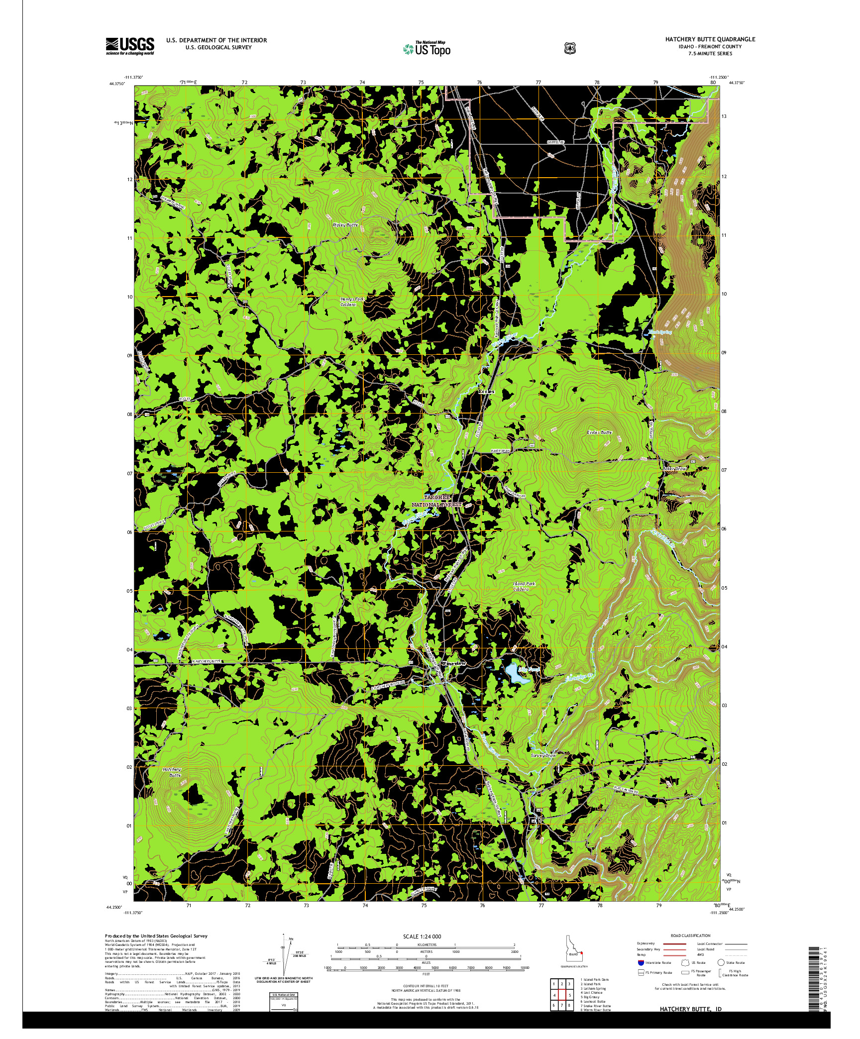 USGS US TOPO 7.5-MINUTE MAP FOR HATCHERY BUTTE, ID 2020