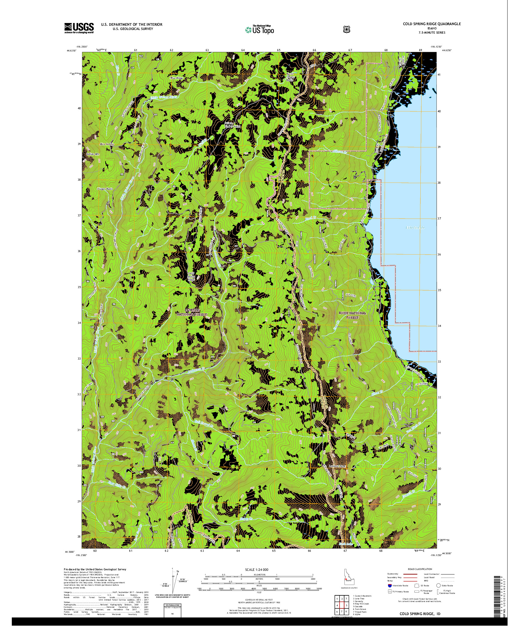 USGS US TOPO 7.5-MINUTE MAP FOR COLD SPRING RIDGE, ID 2020