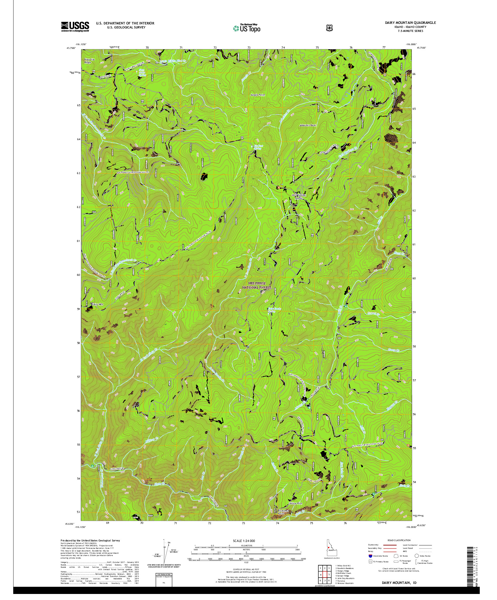 USGS US TOPO 7.5-MINUTE MAP FOR DAIRY MOUNTAIN, ID 2020