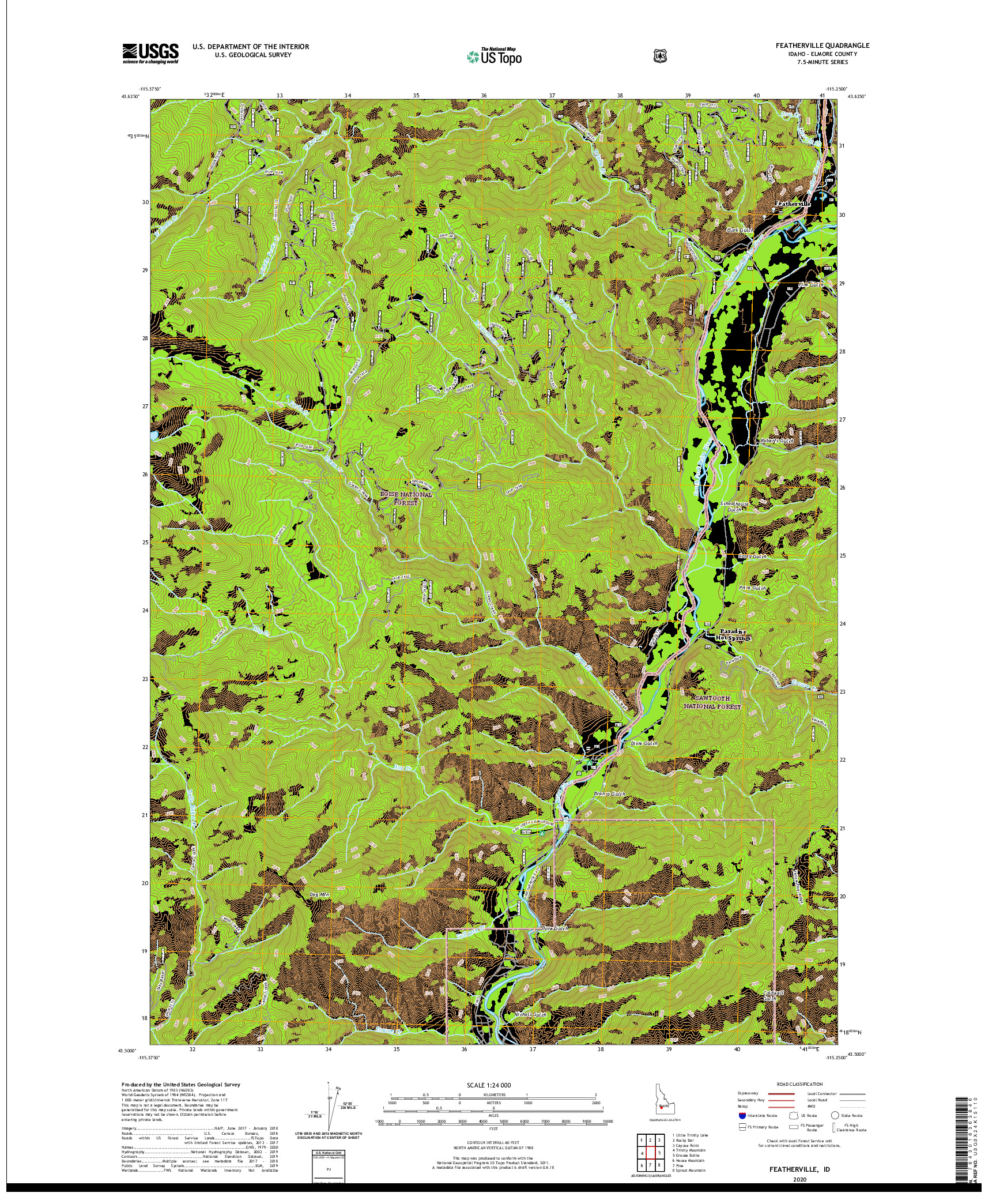 USGS US TOPO 7.5-MINUTE MAP FOR FEATHERVILLE, ID 2020