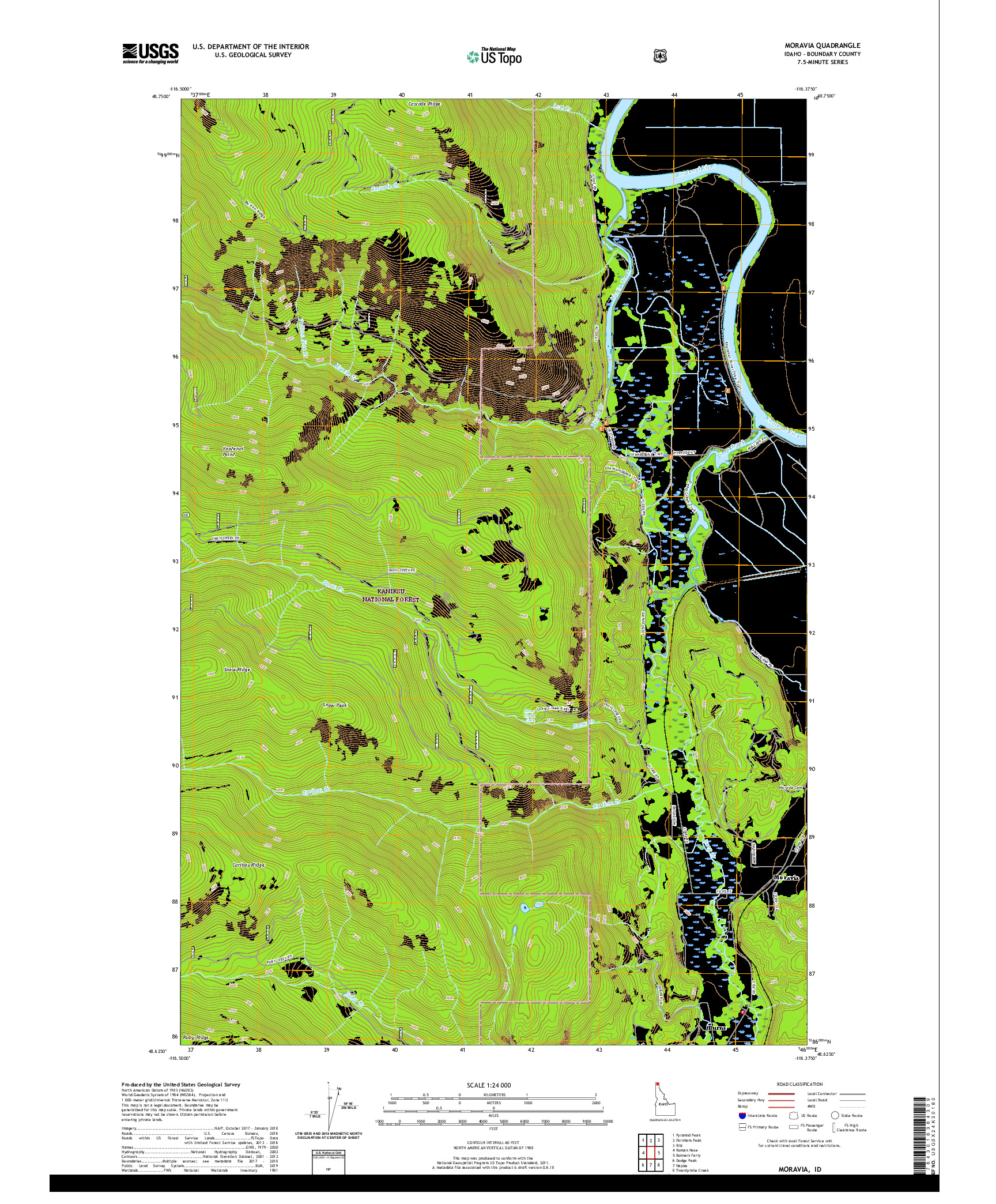 USGS US TOPO 7.5-MINUTE MAP FOR MORAVIA, ID 2020