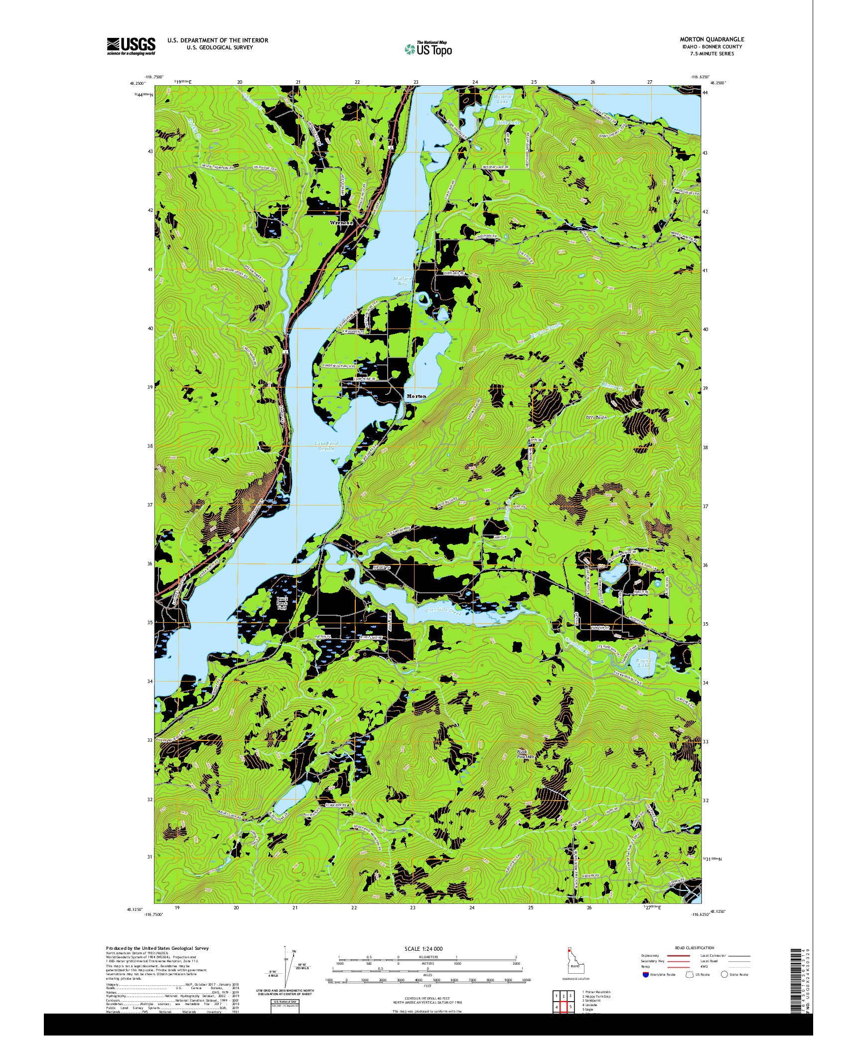 USGS US TOPO 7.5-MINUTE MAP FOR MORTON, ID 2020
