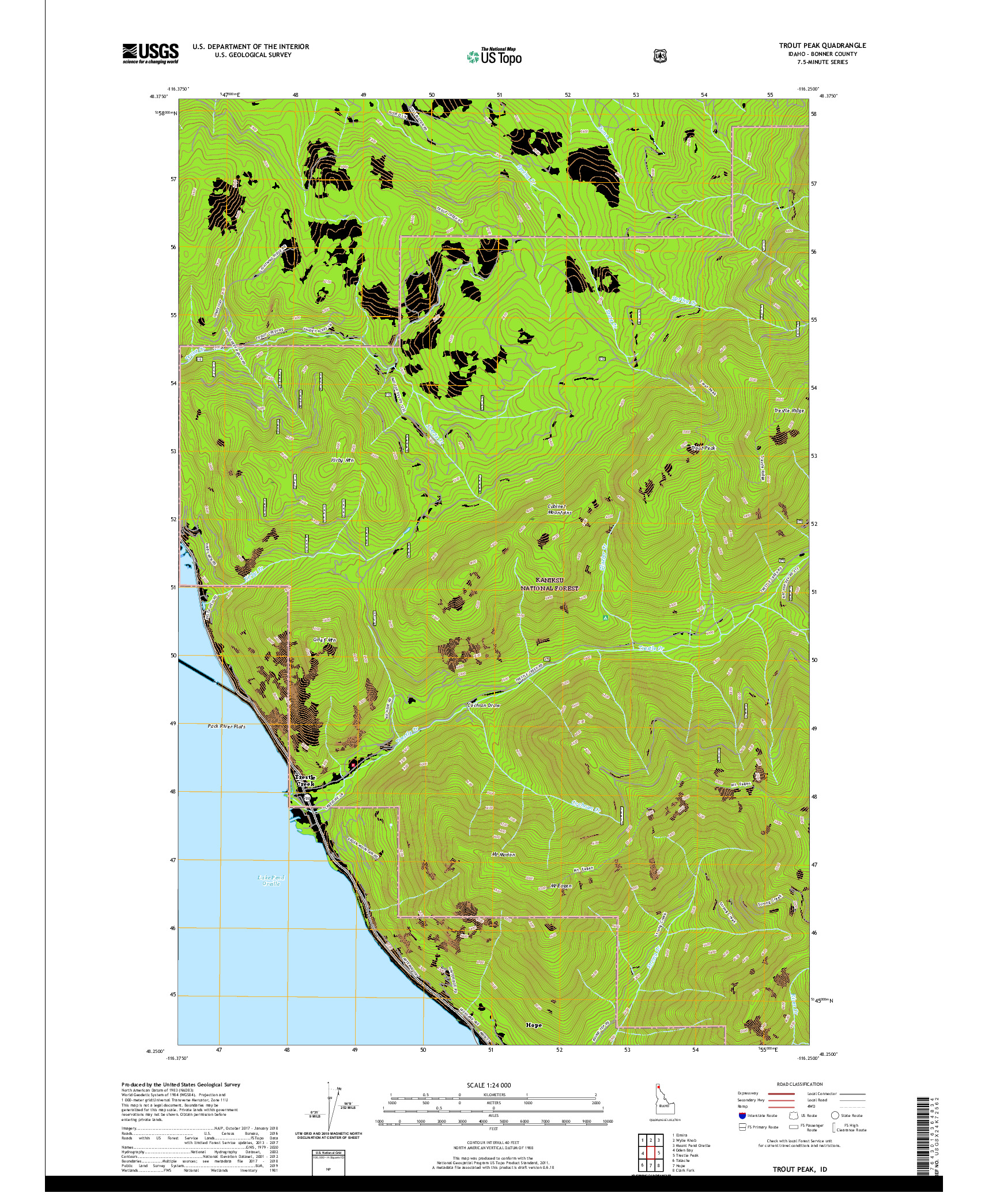 USGS US TOPO 7.5-MINUTE MAP FOR TROUT PEAK, ID 2020