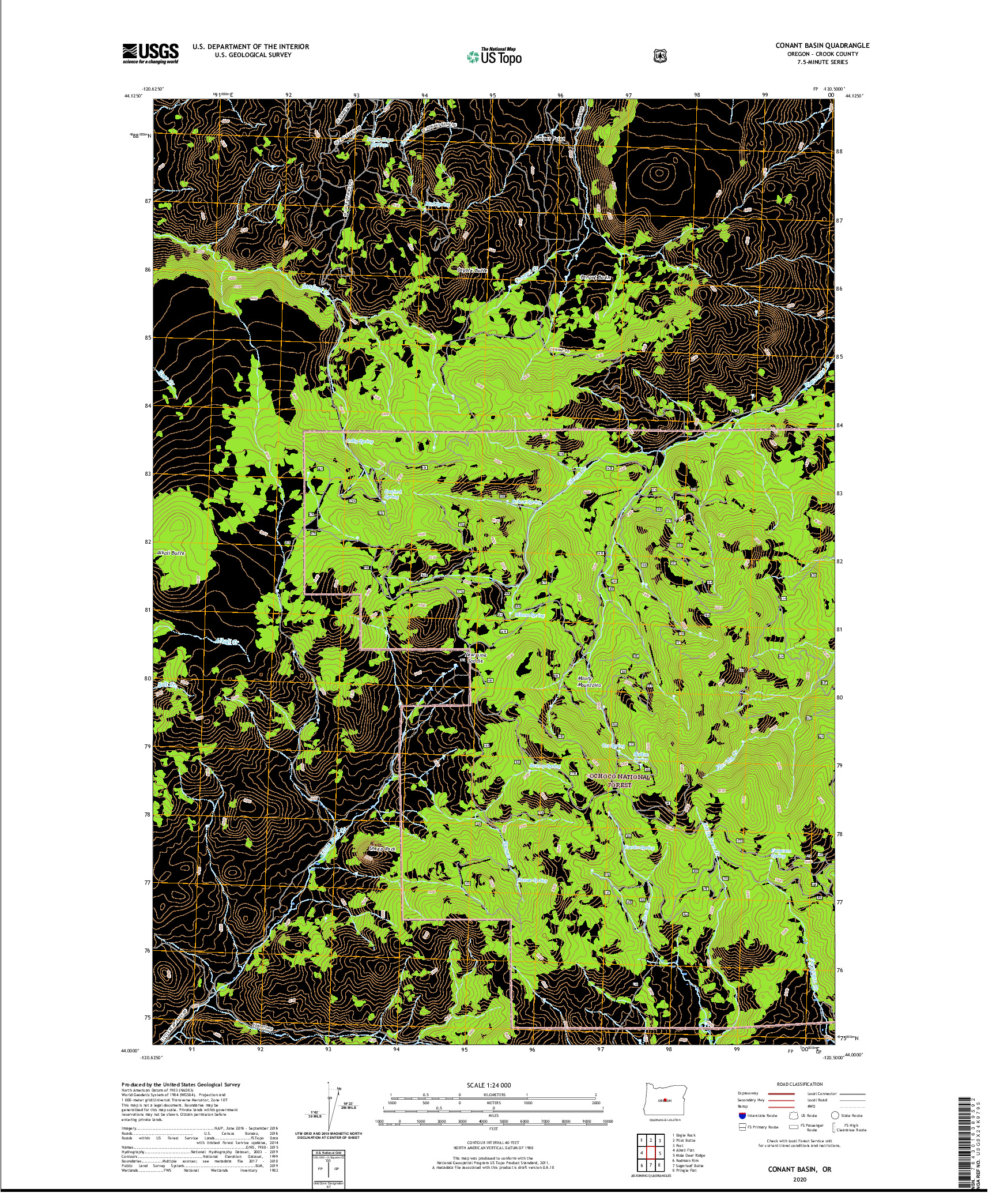 USGS US TOPO 7.5-MINUTE MAP FOR CONANT BASIN, OR 2020