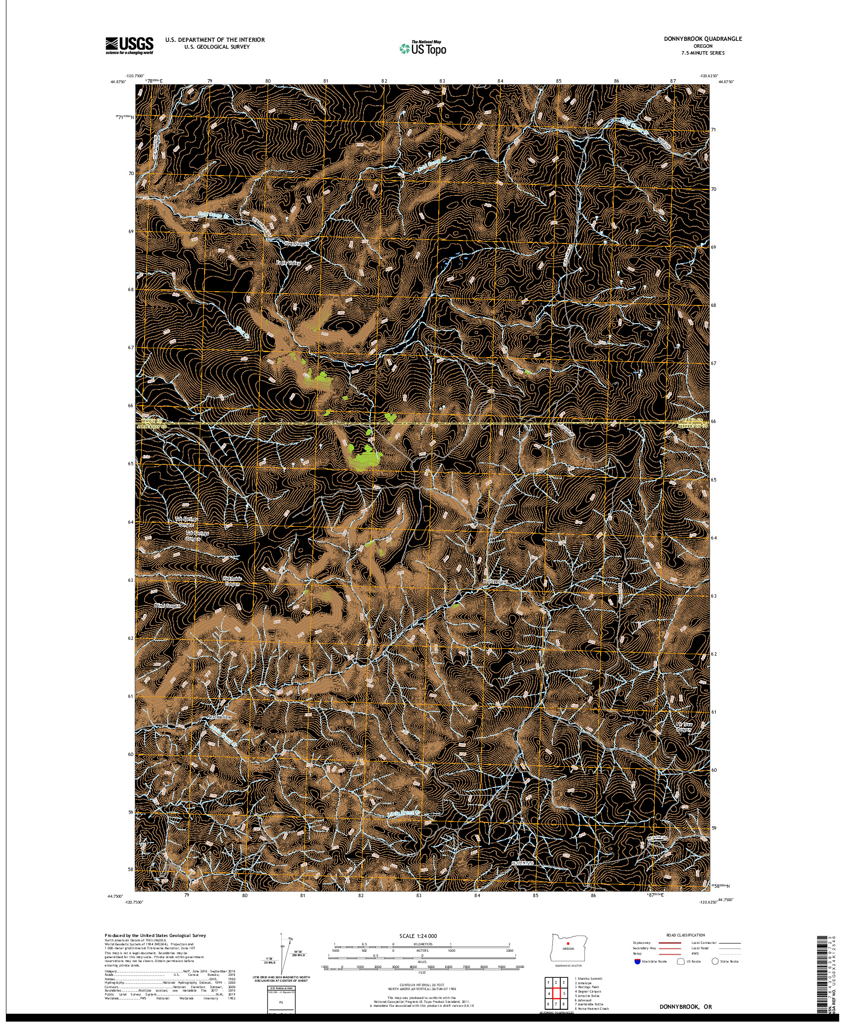 USGS US TOPO 7.5-MINUTE MAP FOR DONNYBROOK, OR 2020