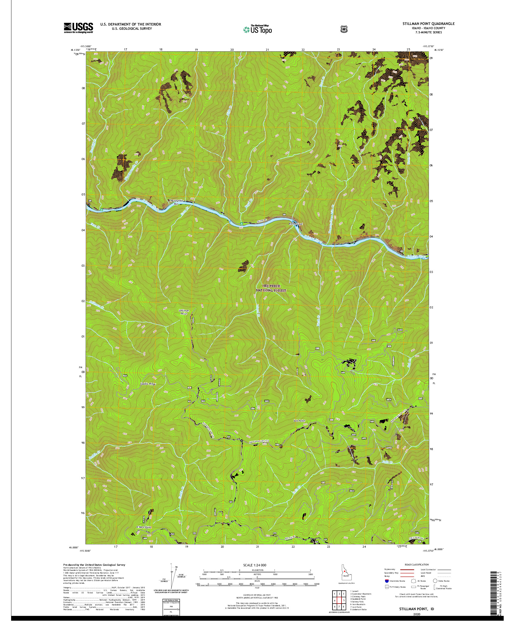 USGS US TOPO 7.5-MINUTE MAP FOR STILLMAN POINT, ID 2020