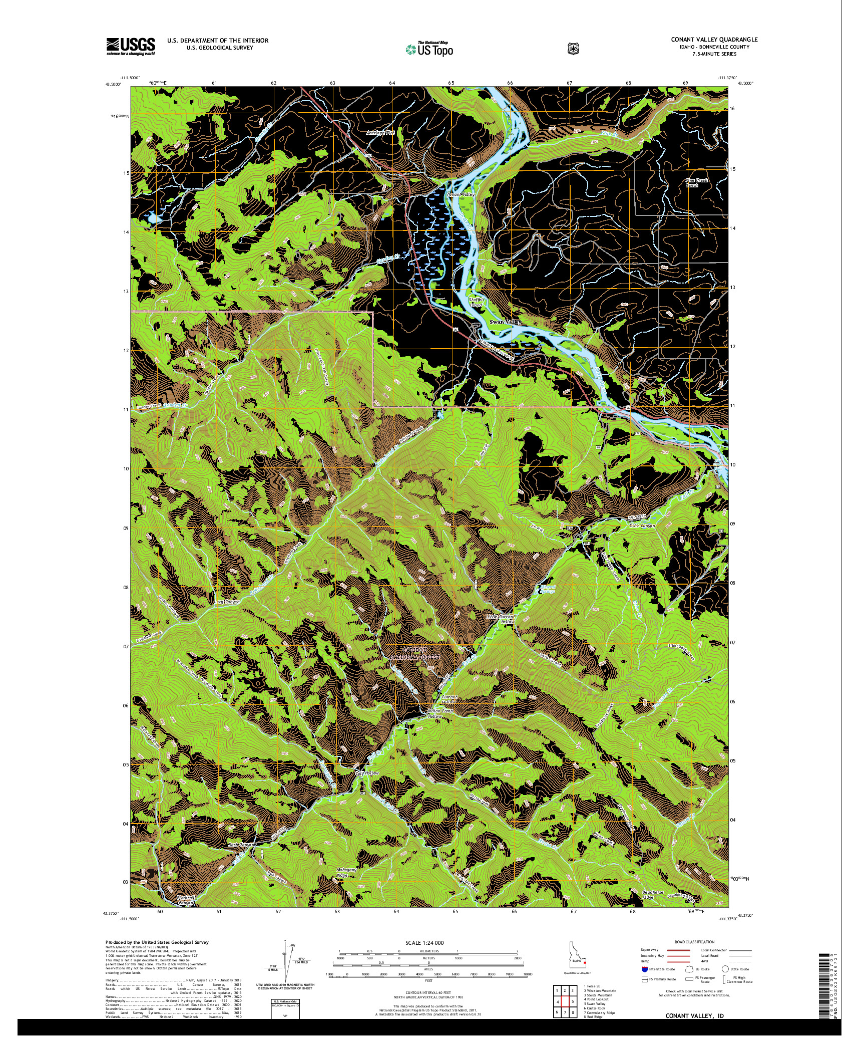 USGS US TOPO 7.5-MINUTE MAP FOR CONANT VALLEY, ID 2020