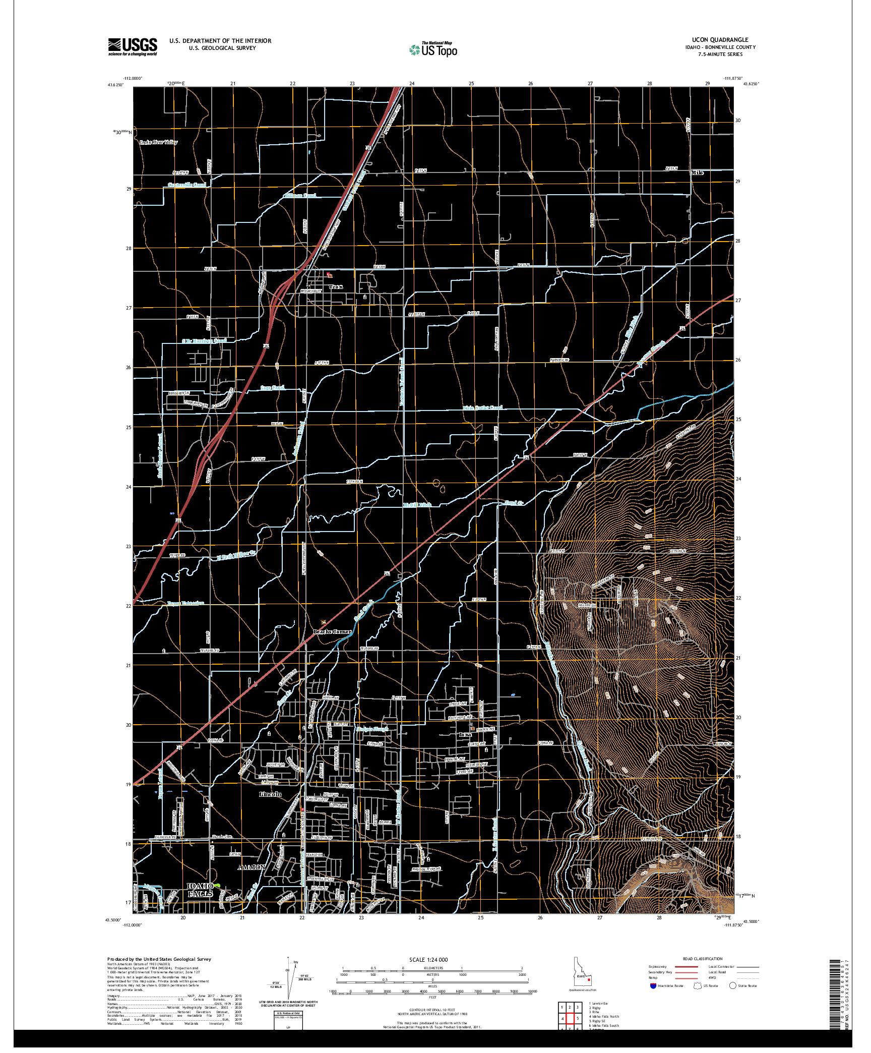 USGS US TOPO 7.5-MINUTE MAP FOR UCON, ID 2020