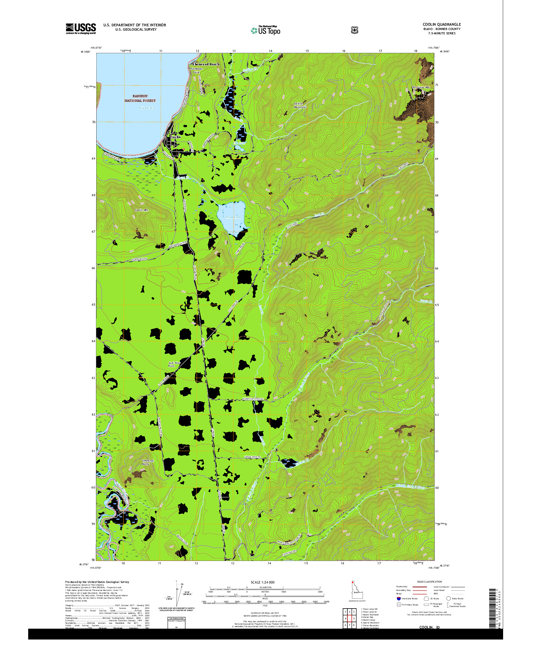 USGS US TOPO 7.5-MINUTE MAP FOR COOLIN, ID 2020
