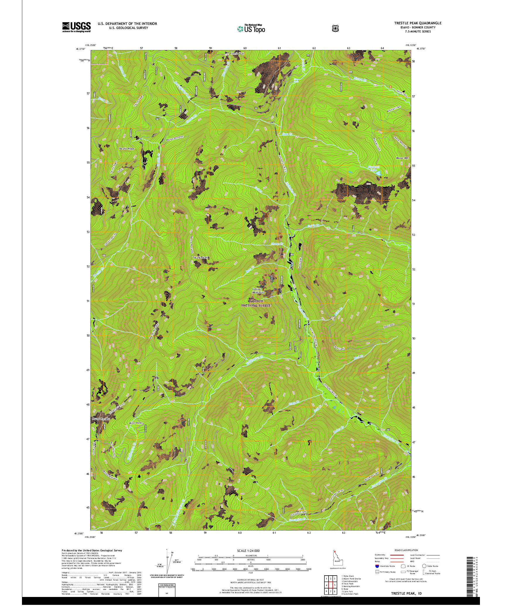 USGS US TOPO 7.5-MINUTE MAP FOR TRESTLE PEAK, ID 2020