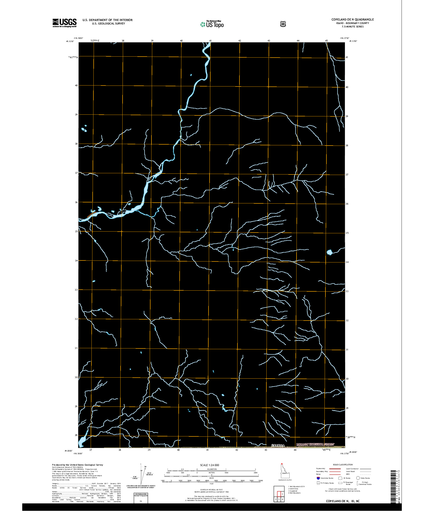 USGS US TOPO 7.5-MINUTE MAP FOR COPELAND OE N, ID,BC 2020