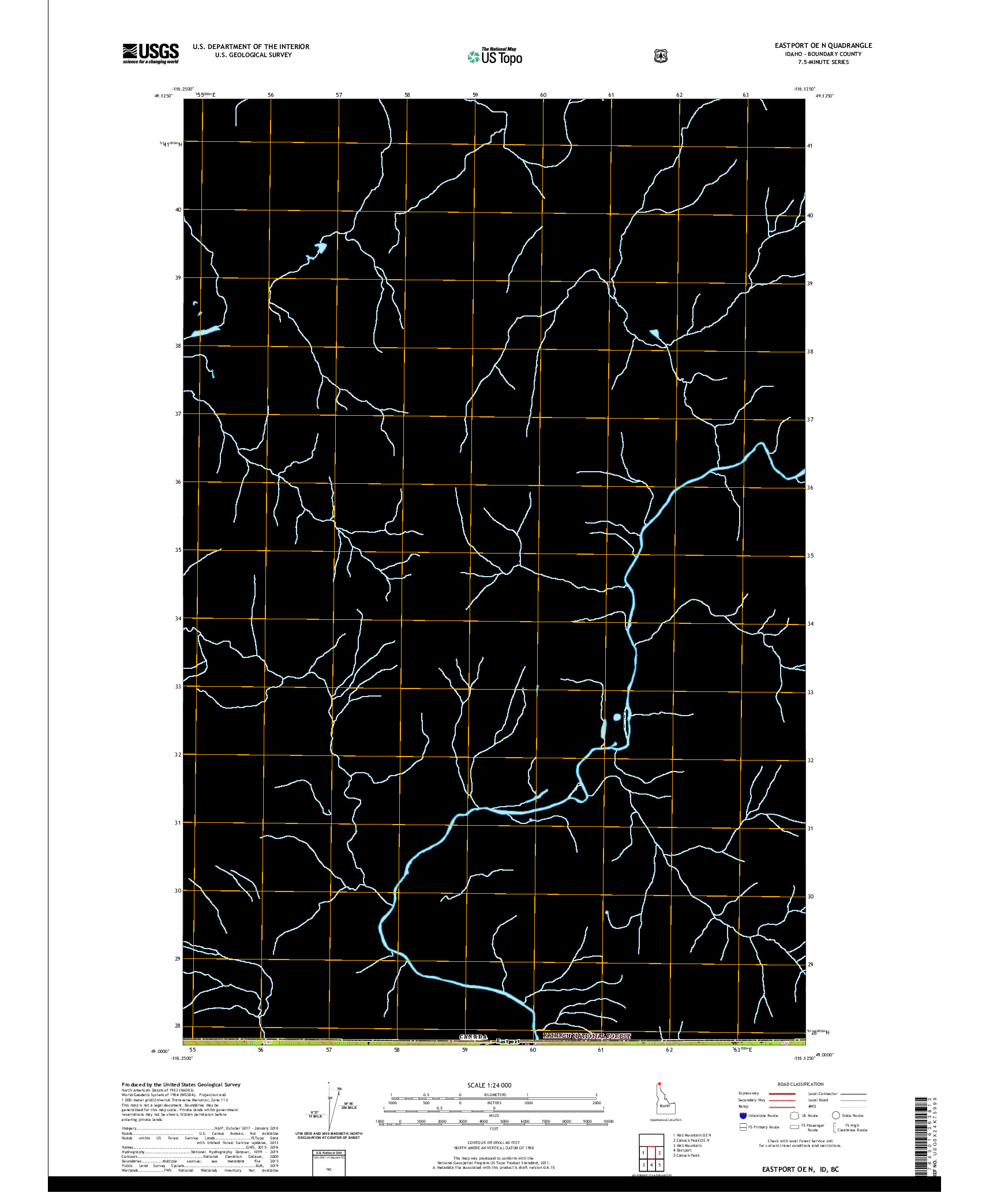 USGS US TOPO 7.5-MINUTE MAP FOR EASTPORT OE N, ID,BC 2020