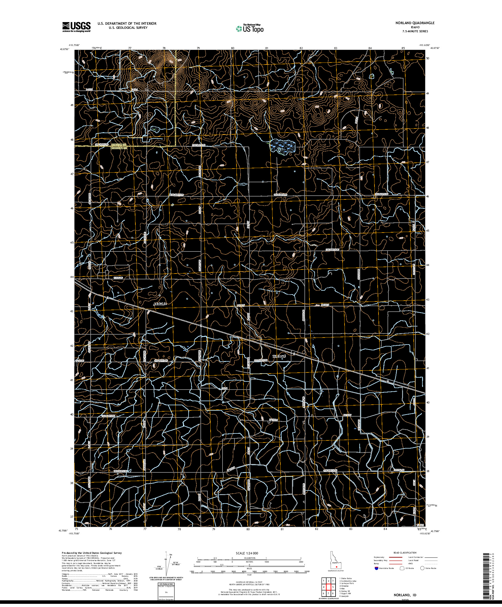 USGS US TOPO 7.5-MINUTE MAP FOR NORLAND, ID 2020